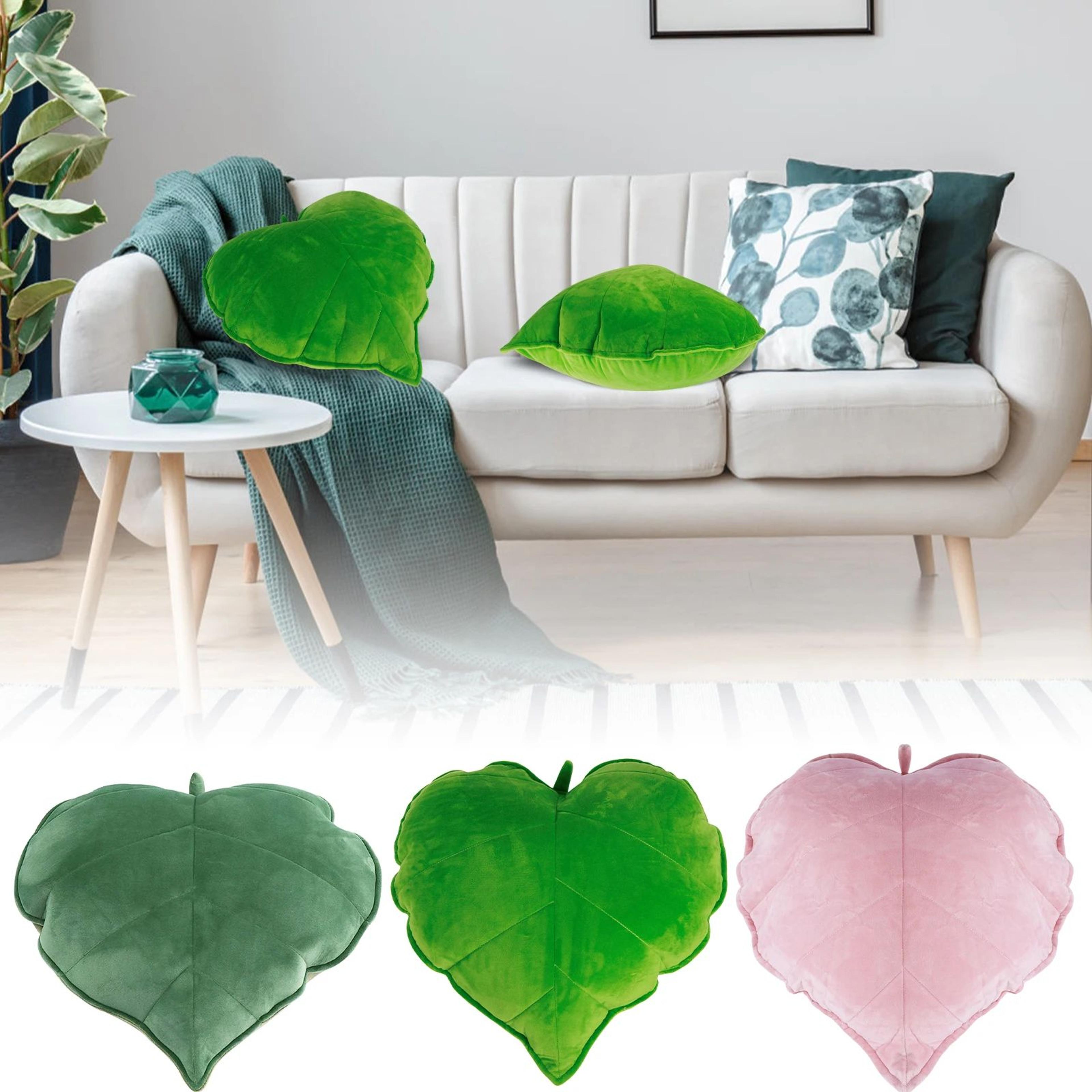 Leaf Throw Pillow Plush Decorative Plant Cushion Soft Leaf Shaped Pillow For Sofa Bed Reading Nook 4