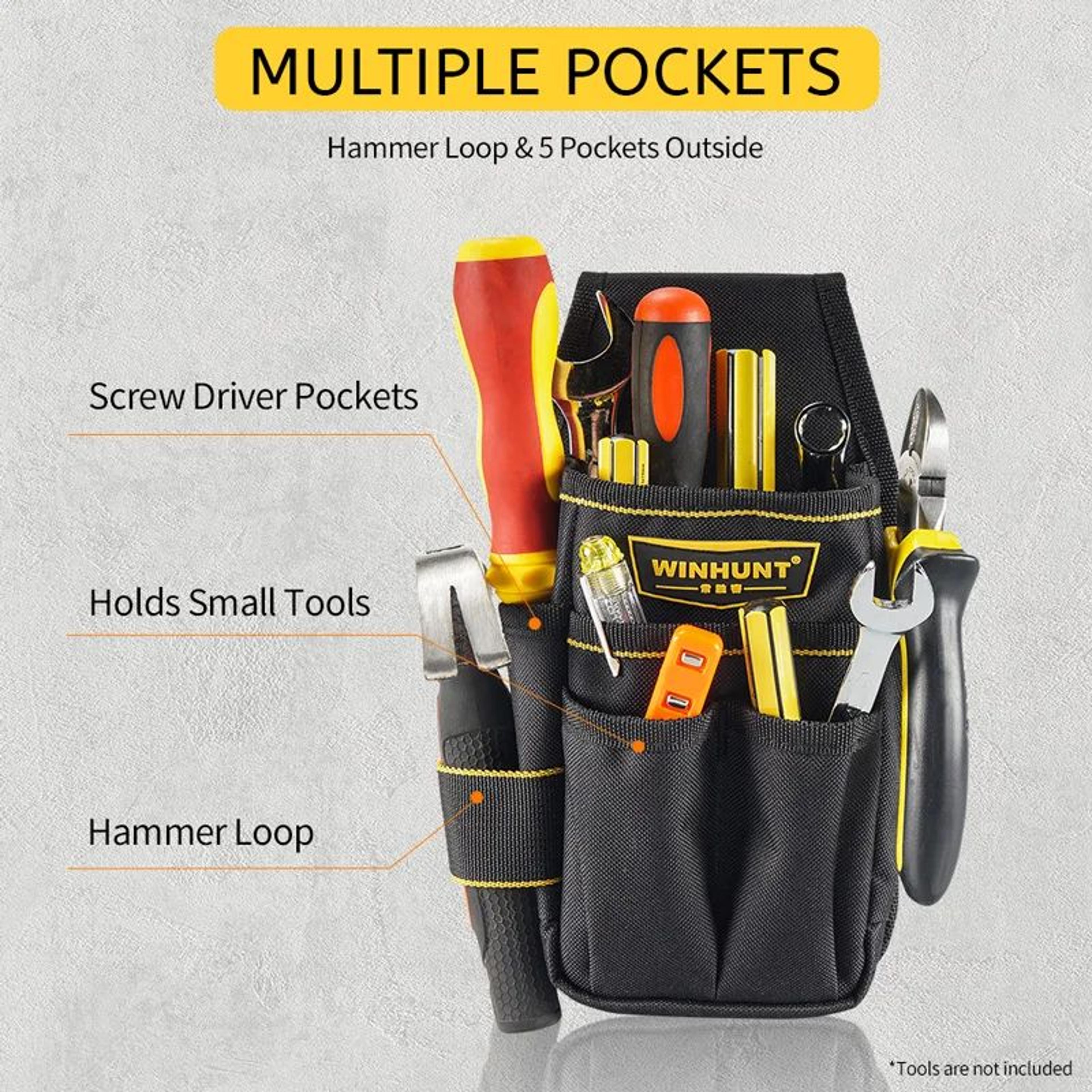 WINHUNT Tool Pouch Utility Tool Belt Pouch With Belt Clip For Electricians And Carpenters 4