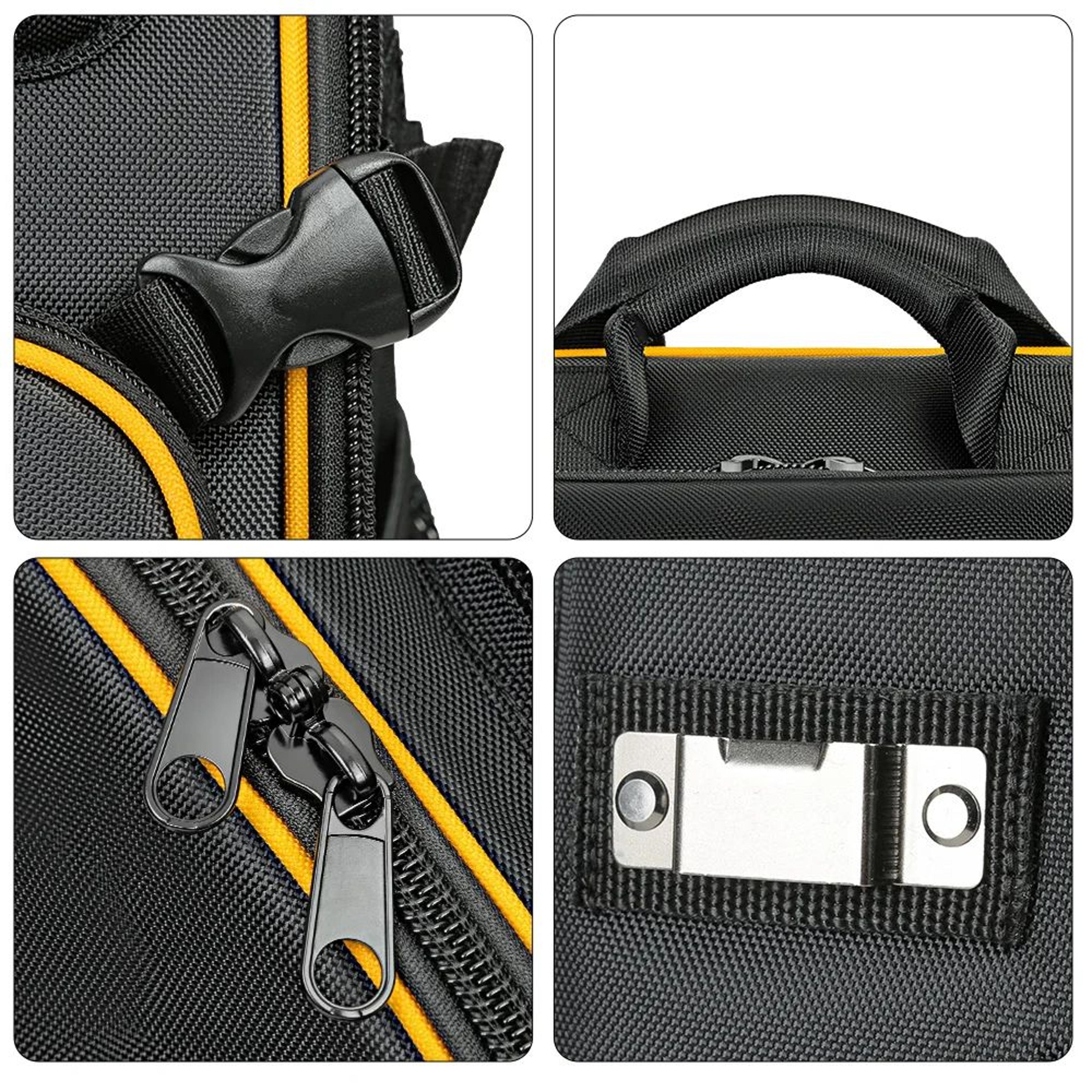 Heavy Duty Tool Backpack With Molded Bottom Large Capacity Tool Organizer For Electricians 2