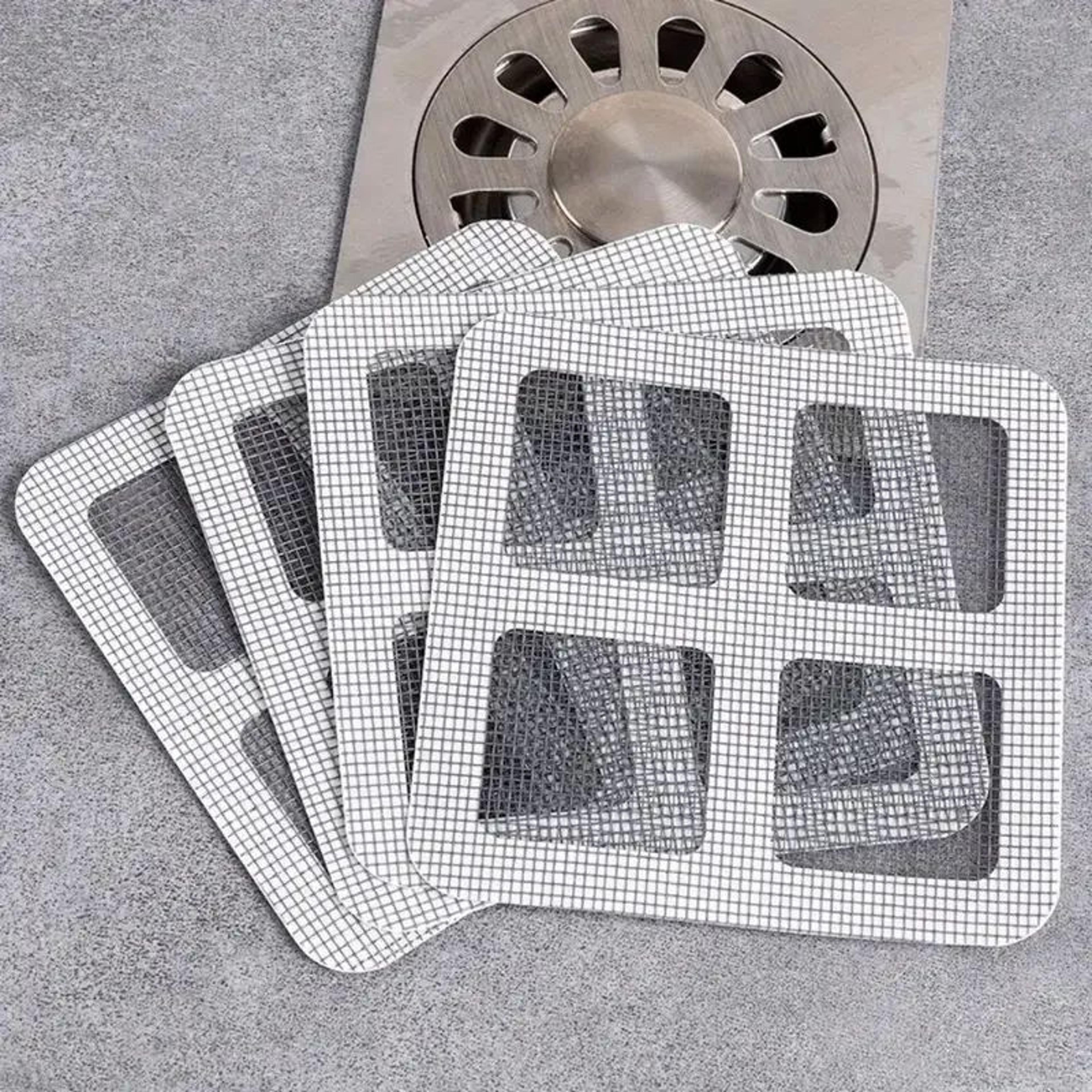 Disposable Hair Drain Catcher Mesh Stickers For Shower Drain And Sink Protection 4