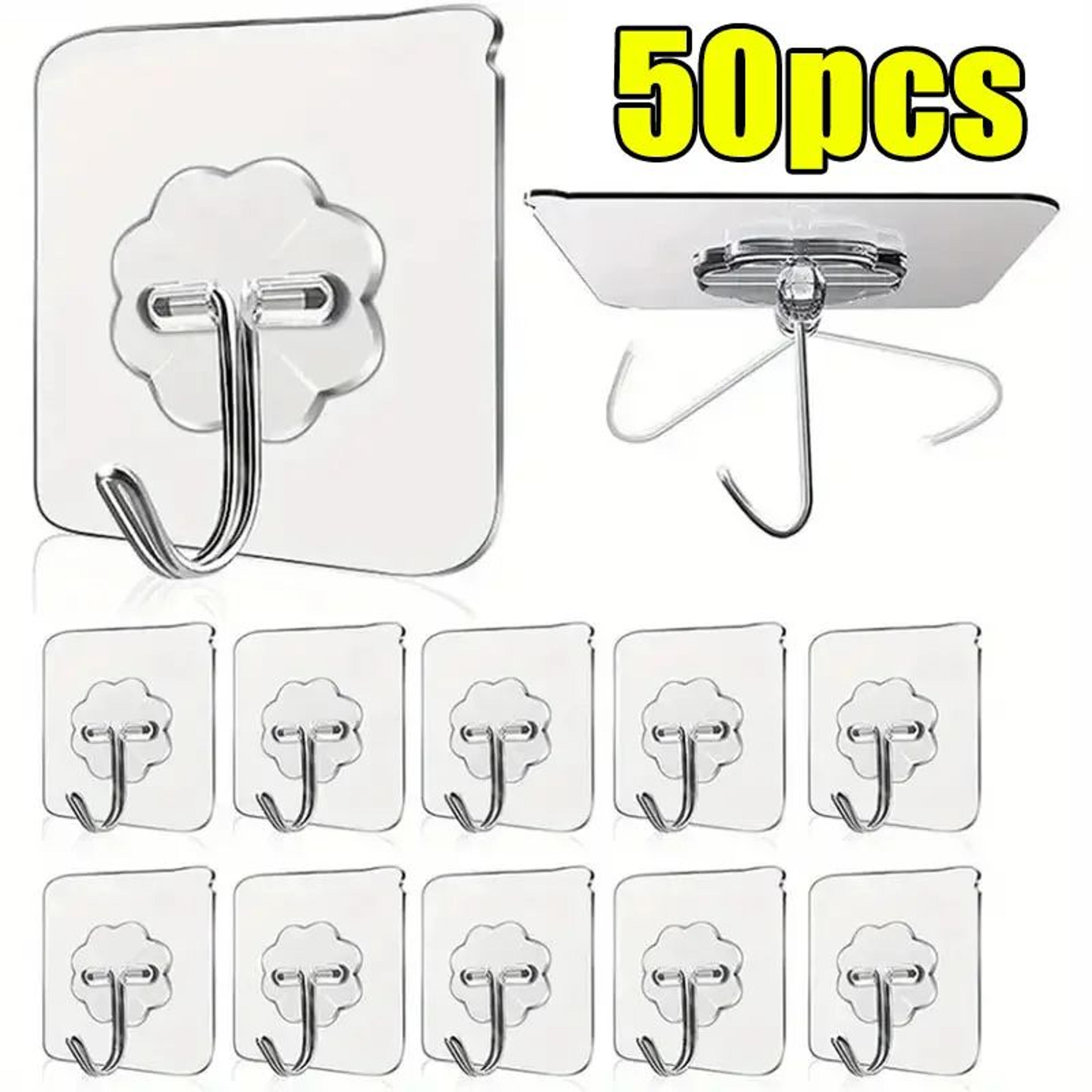 ClearGrip Self Adhesive Wall Hooks Transparent Heavy Duty Adhesive Hooks For Kitchen Bathroom And H 9