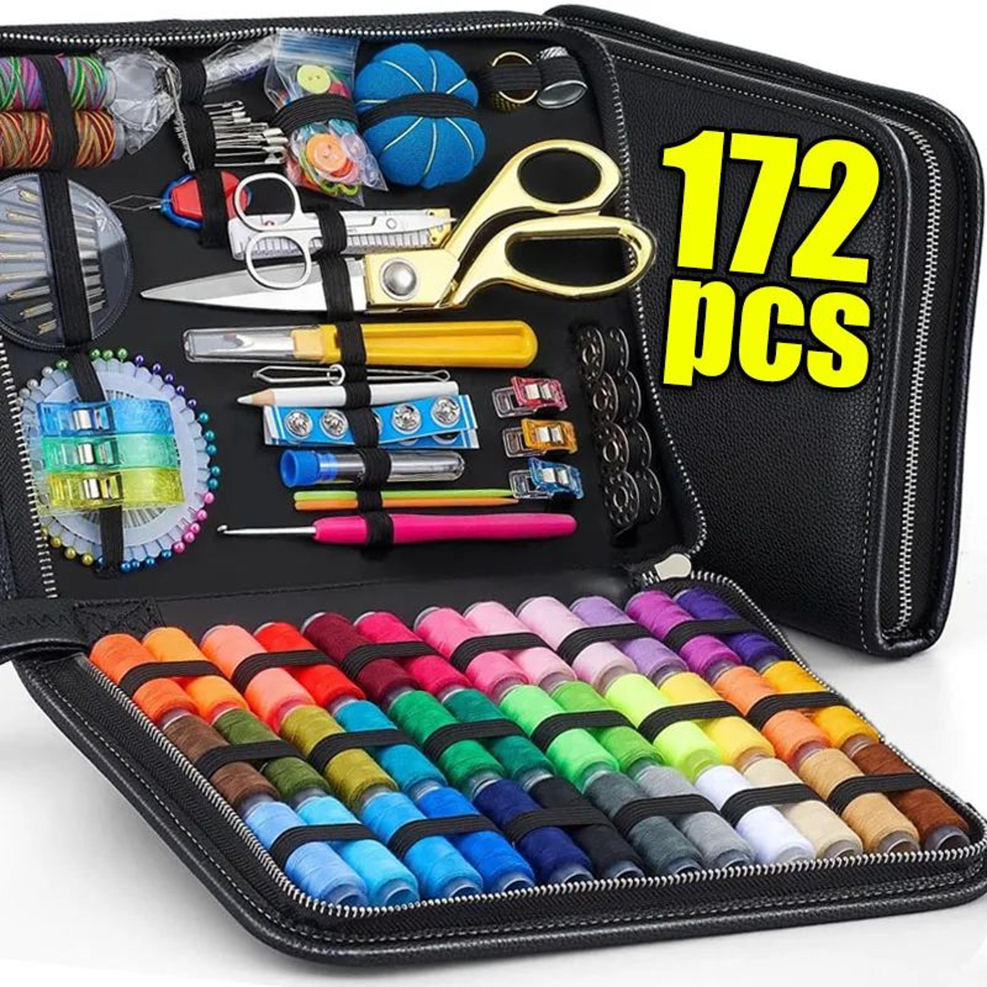 portable sewing kit with sewing supplies and travel case for home repairs and diy crafts