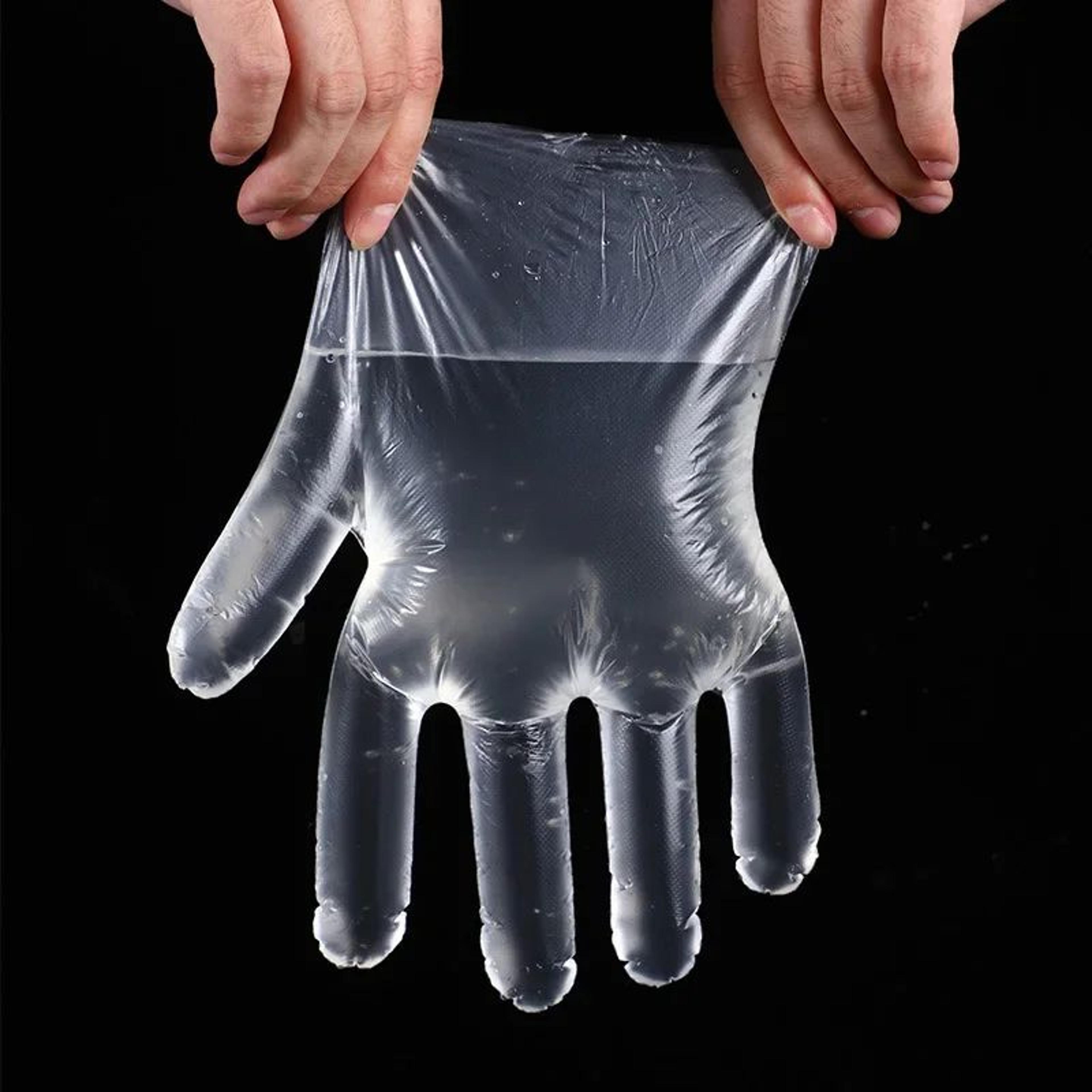 Disposable Clear Food Handling Gloves Waterproof PE Kitchen Cooking Gloves 2