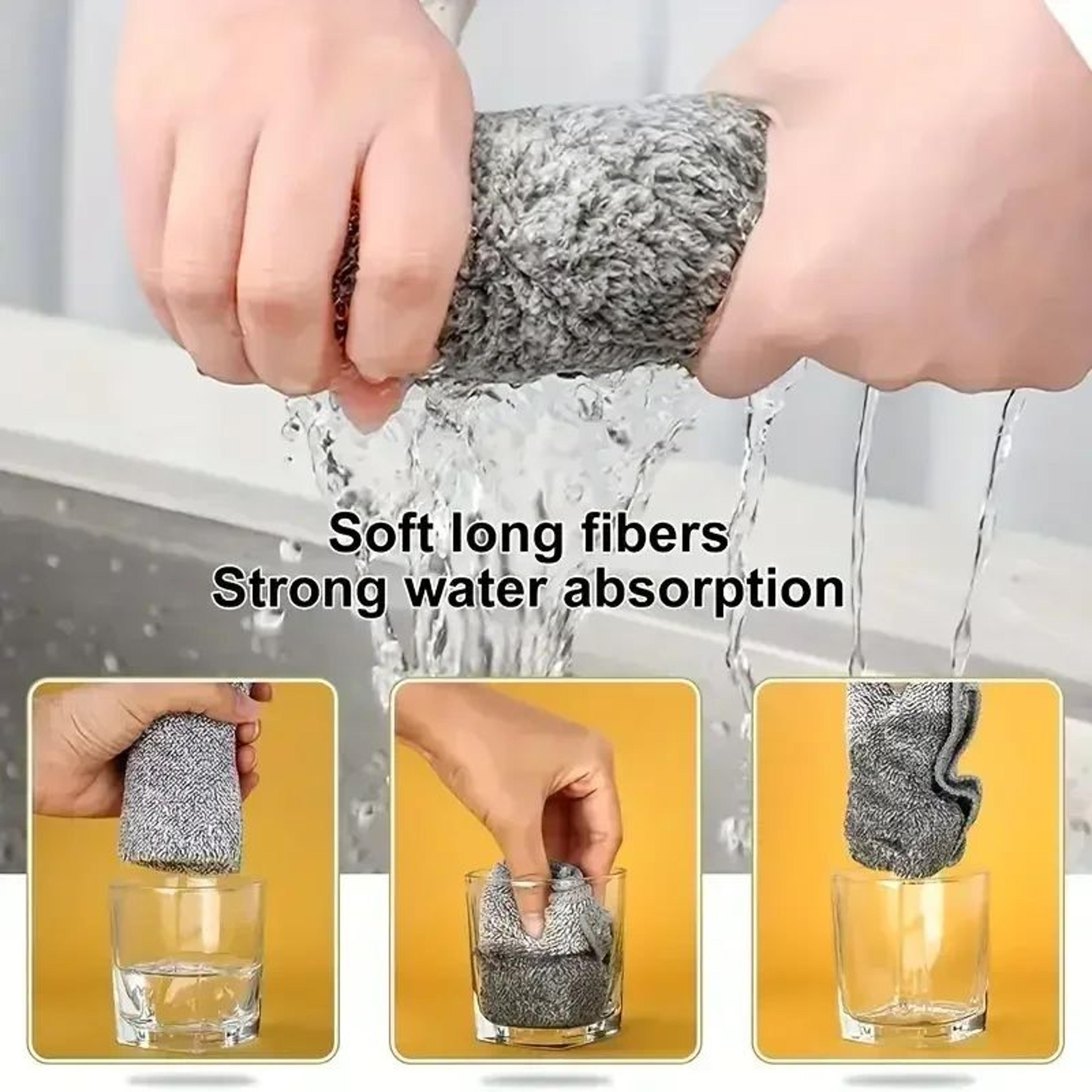 Microfiber Cleaning Cloth Thick Absorbent Lint Free Reusable Towel For Car Glass Kitchen And Home 3