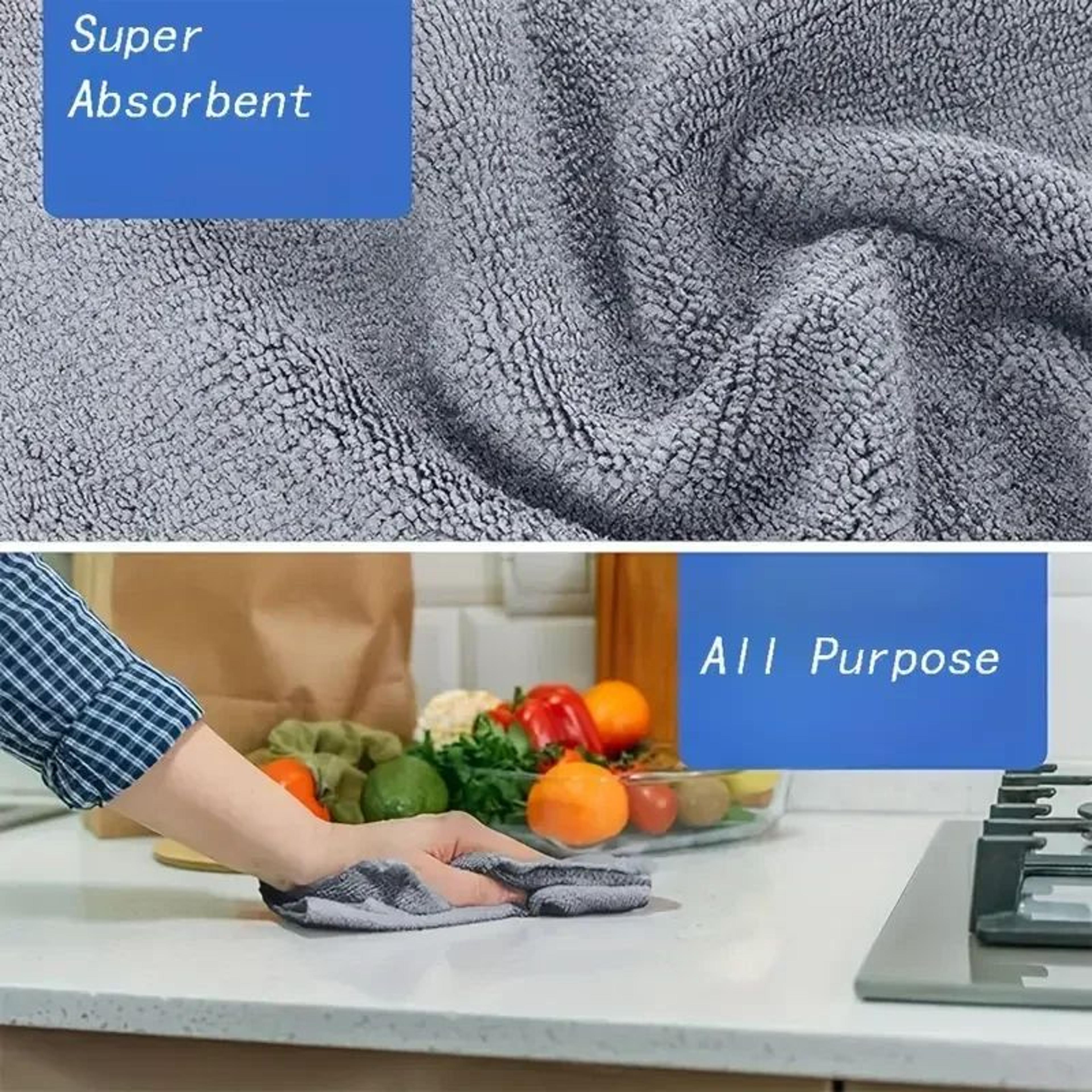 Microfiber Cleaning Cloth Thick Absorbent Lint Free Reusable Towel For Car Glass Kitchen And Home 5