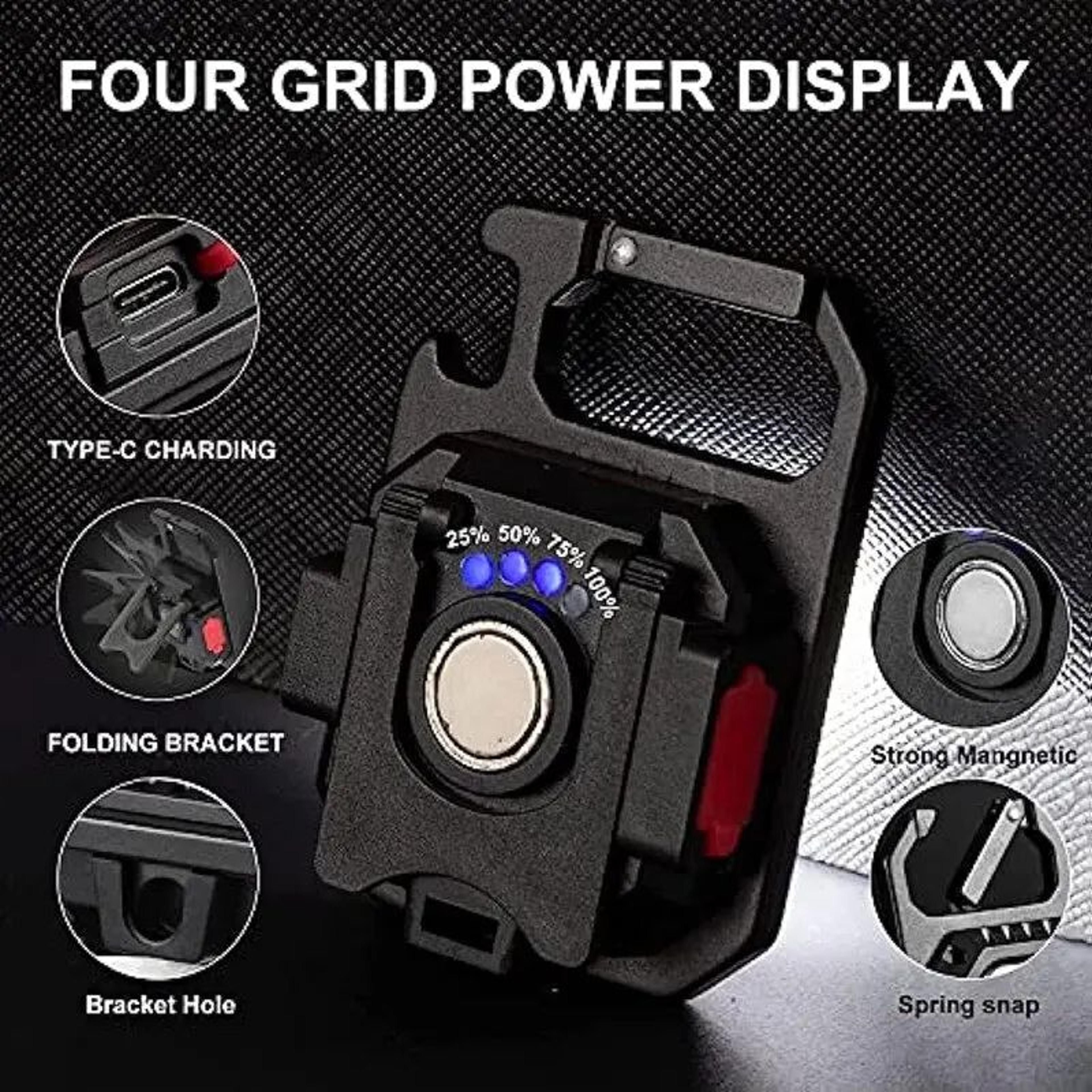 AmmToo Rechargeable LED Flashlight Magnetic COB Work Light 800 Lumen Pocket Camping Light 2