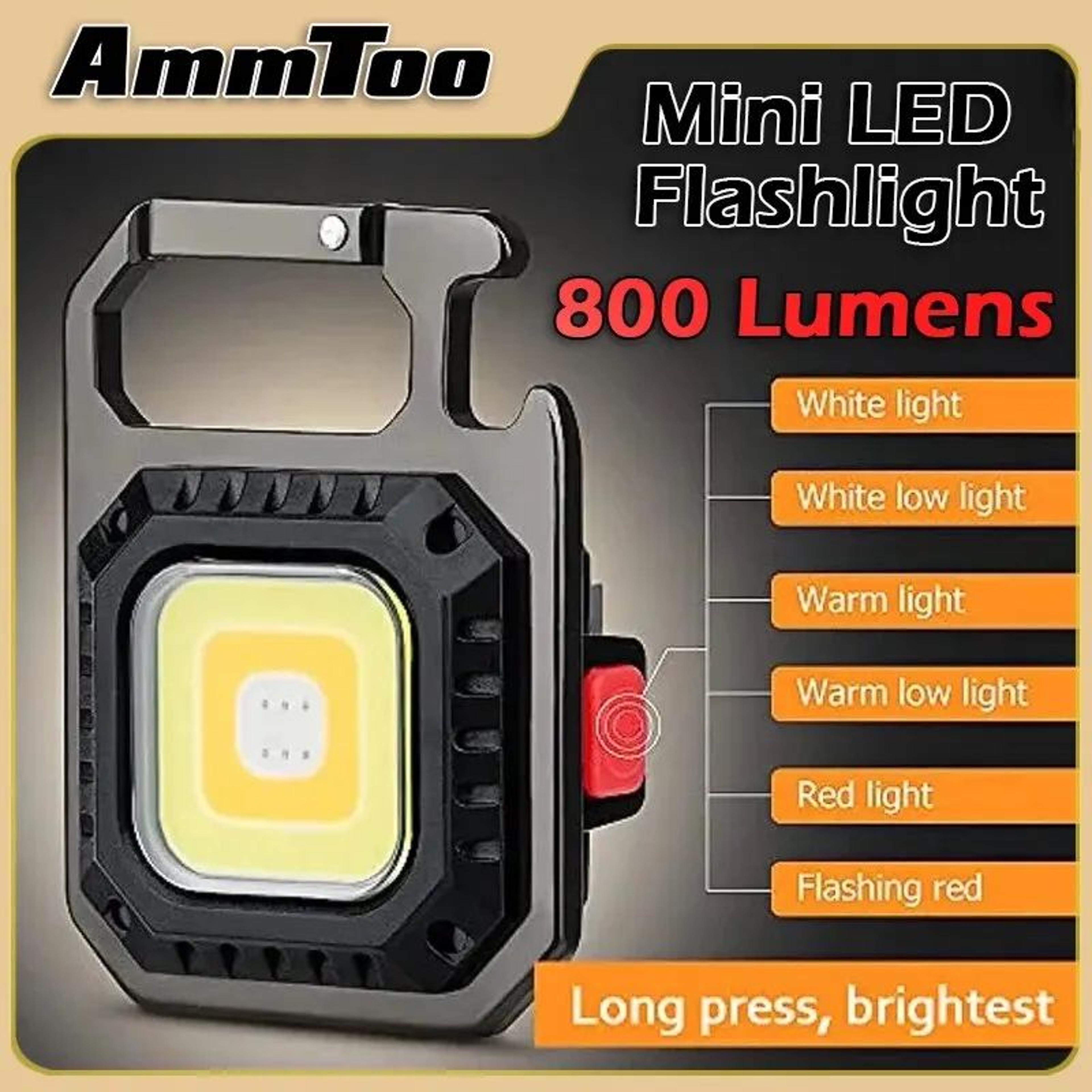 Mini LED Flashlight USB Rechargeable Magnetic COB Work Light 800 Lumens 7 Lighting Modes 0
