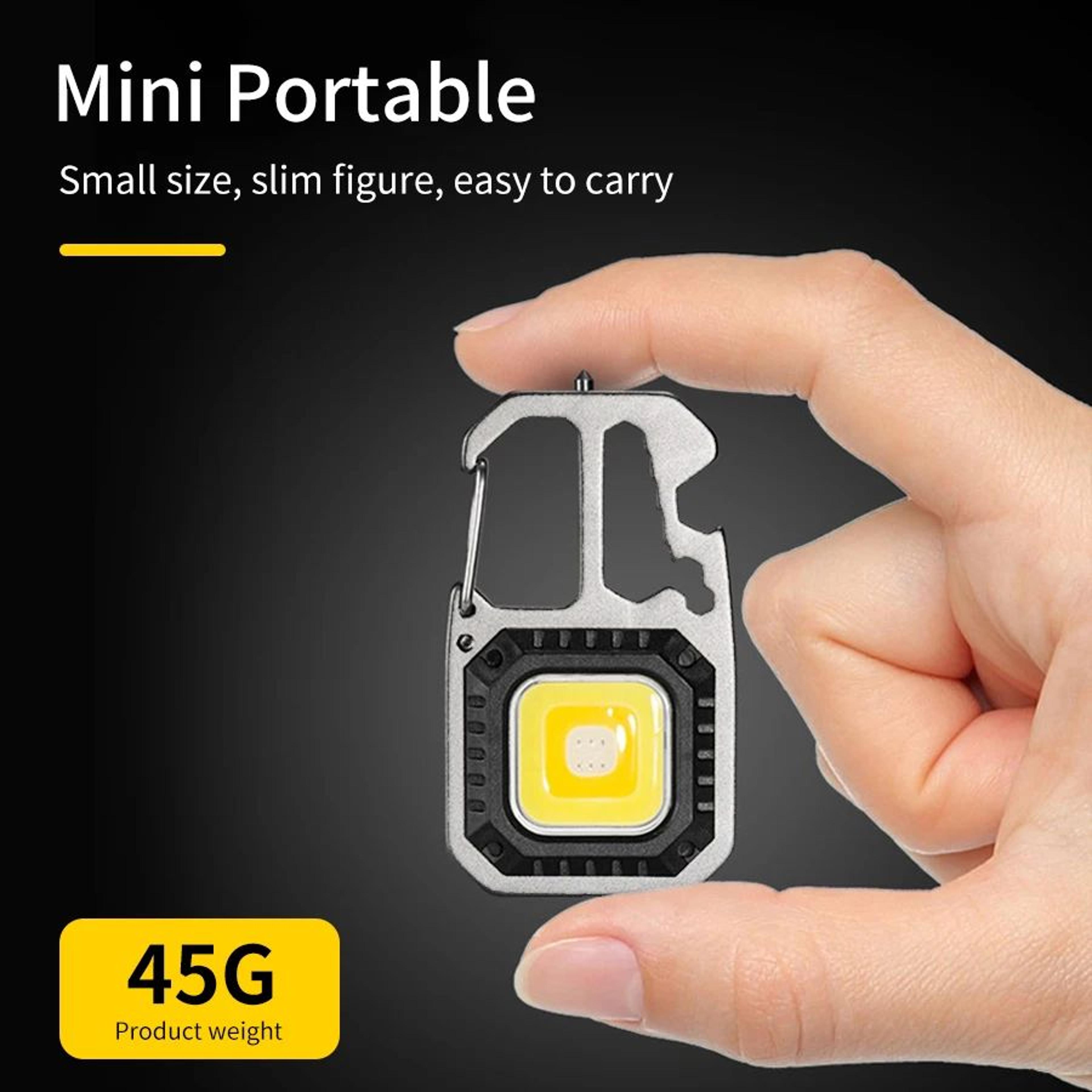 Mini LED Flashlight Rechargeable Keychain COB Work Light With Pocket Multi Tool 4
