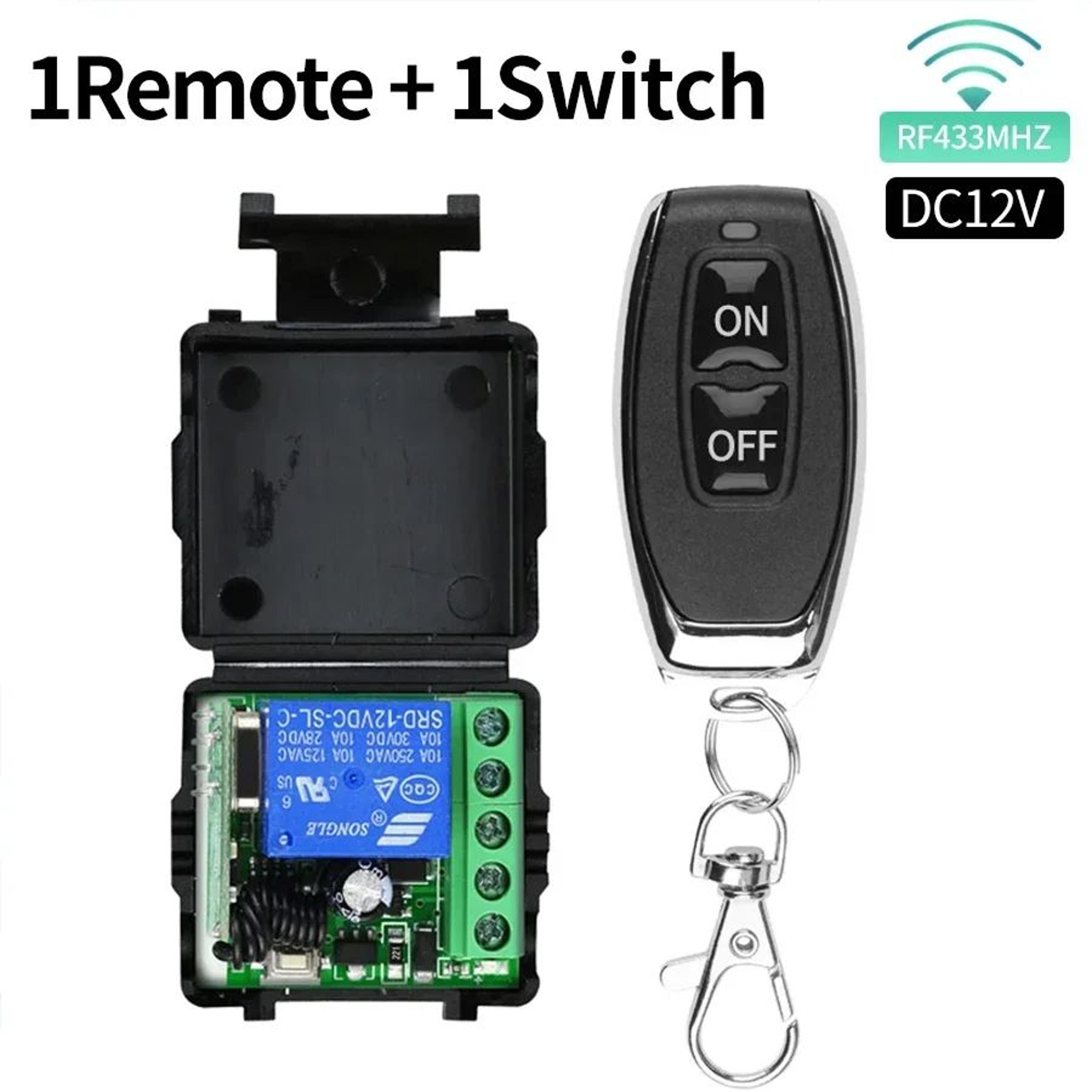 DC 12V RF Remote Control Switch 433MHz Wireless Relay Module 10A Receiver And Transmitter Kit 8