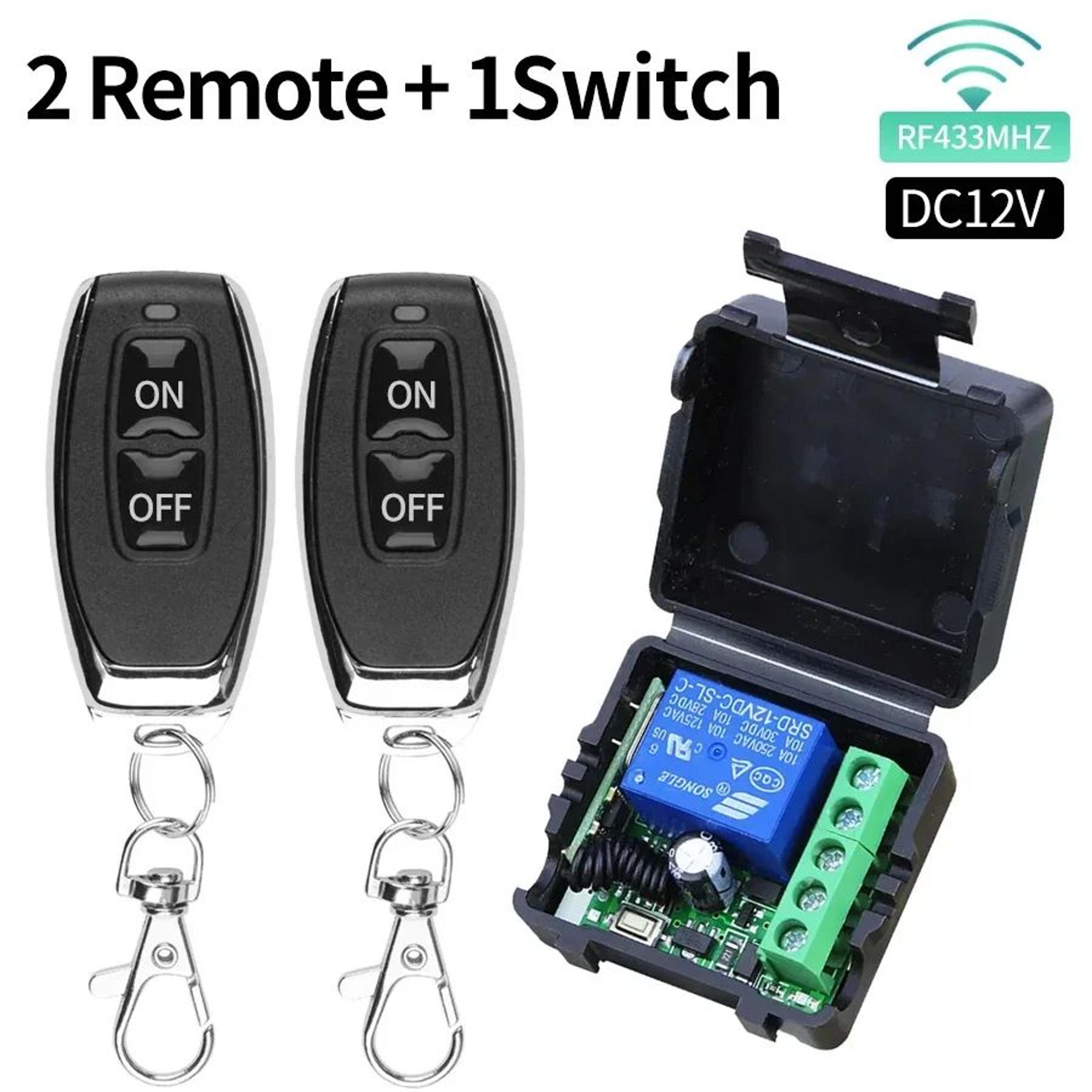 DC 12V RF Remote Control Switch 433MHz Wireless Relay Module 10A Receiver And Transmitter Kit 9