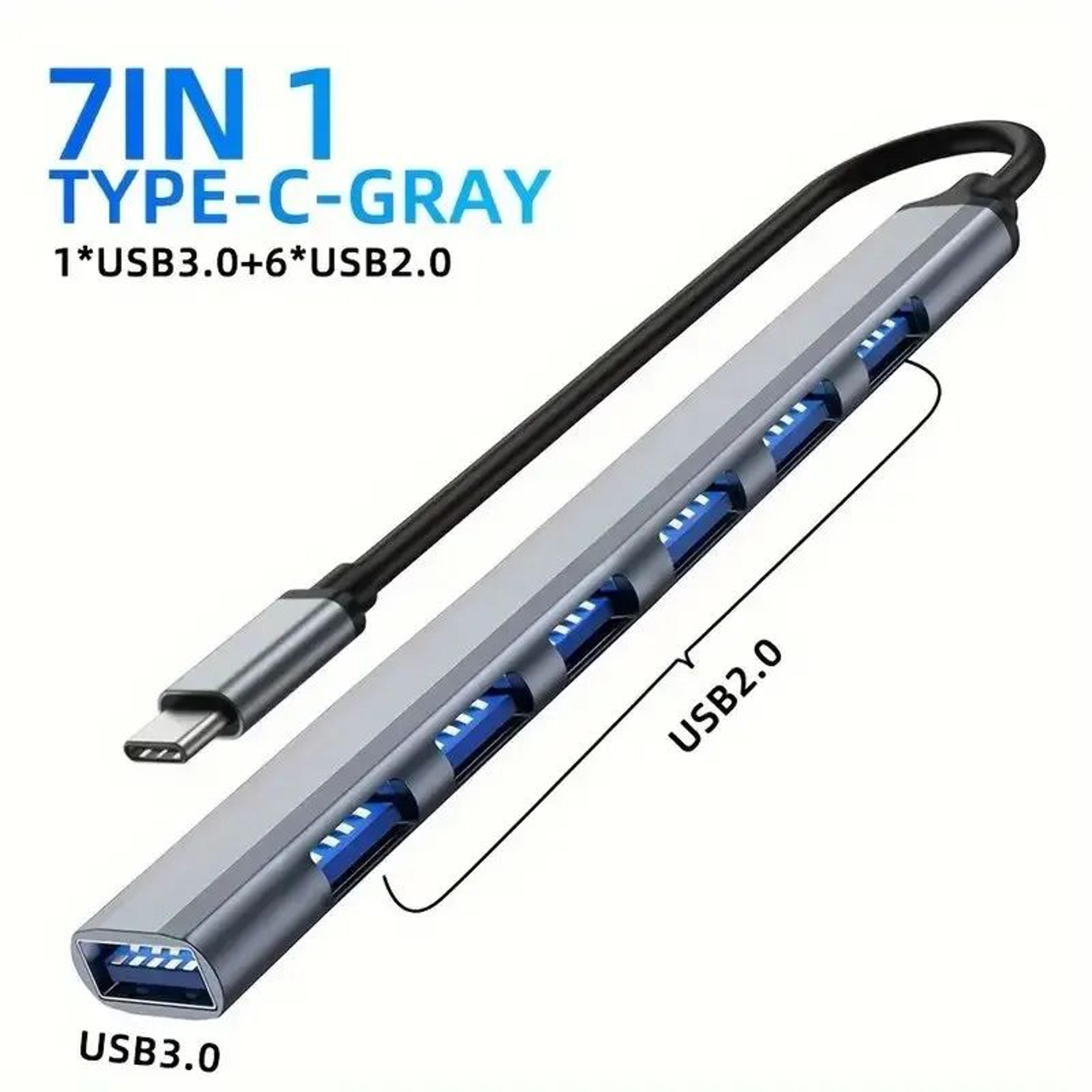 7 Port USB C Hub USB 30 Multiport Adapter OTG Splitter For Laptop MacBook PC 6