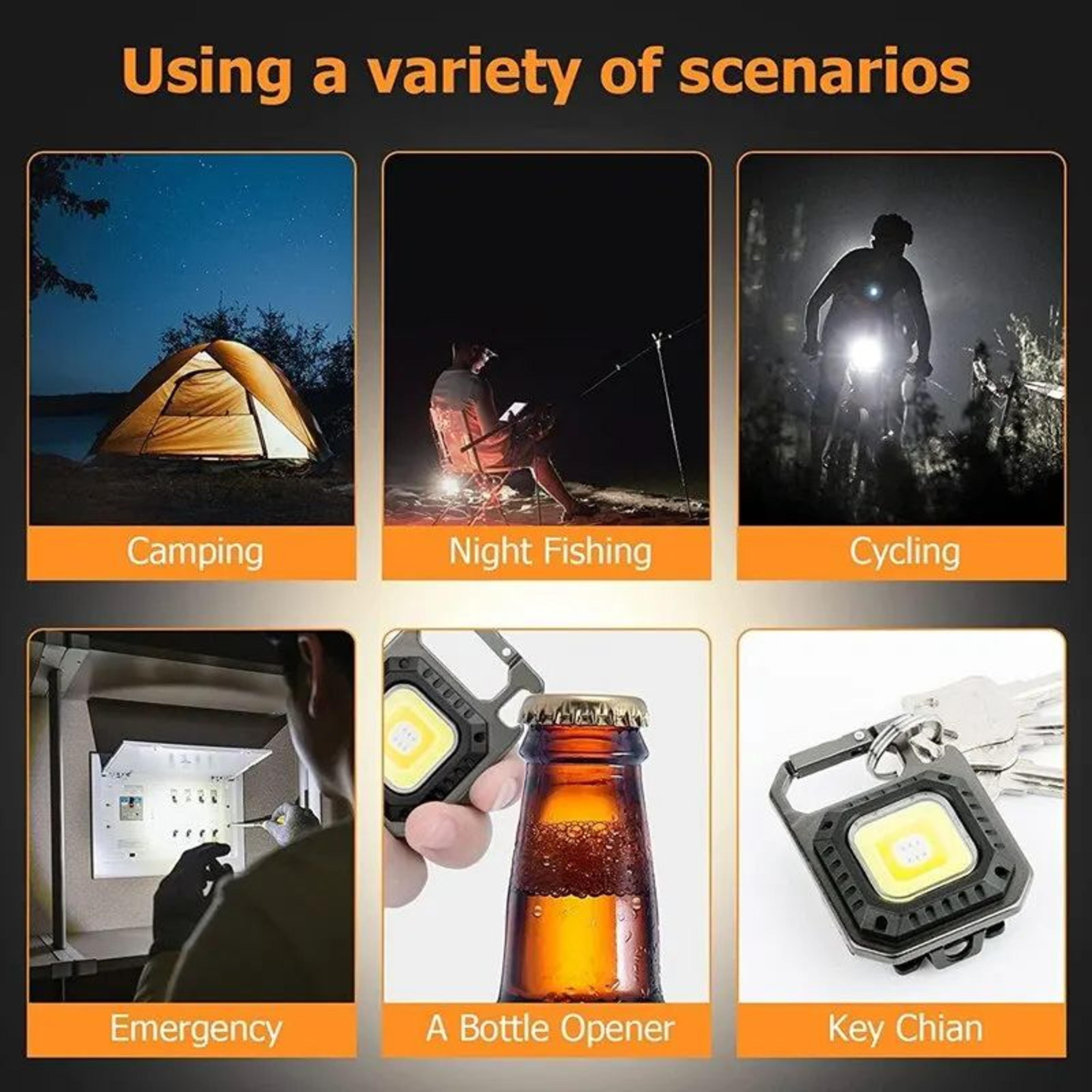 AmmToo Mini LED Flashlight USB Rechargeable Magnetic Work Light 800 Lumen COB Flashlight 4