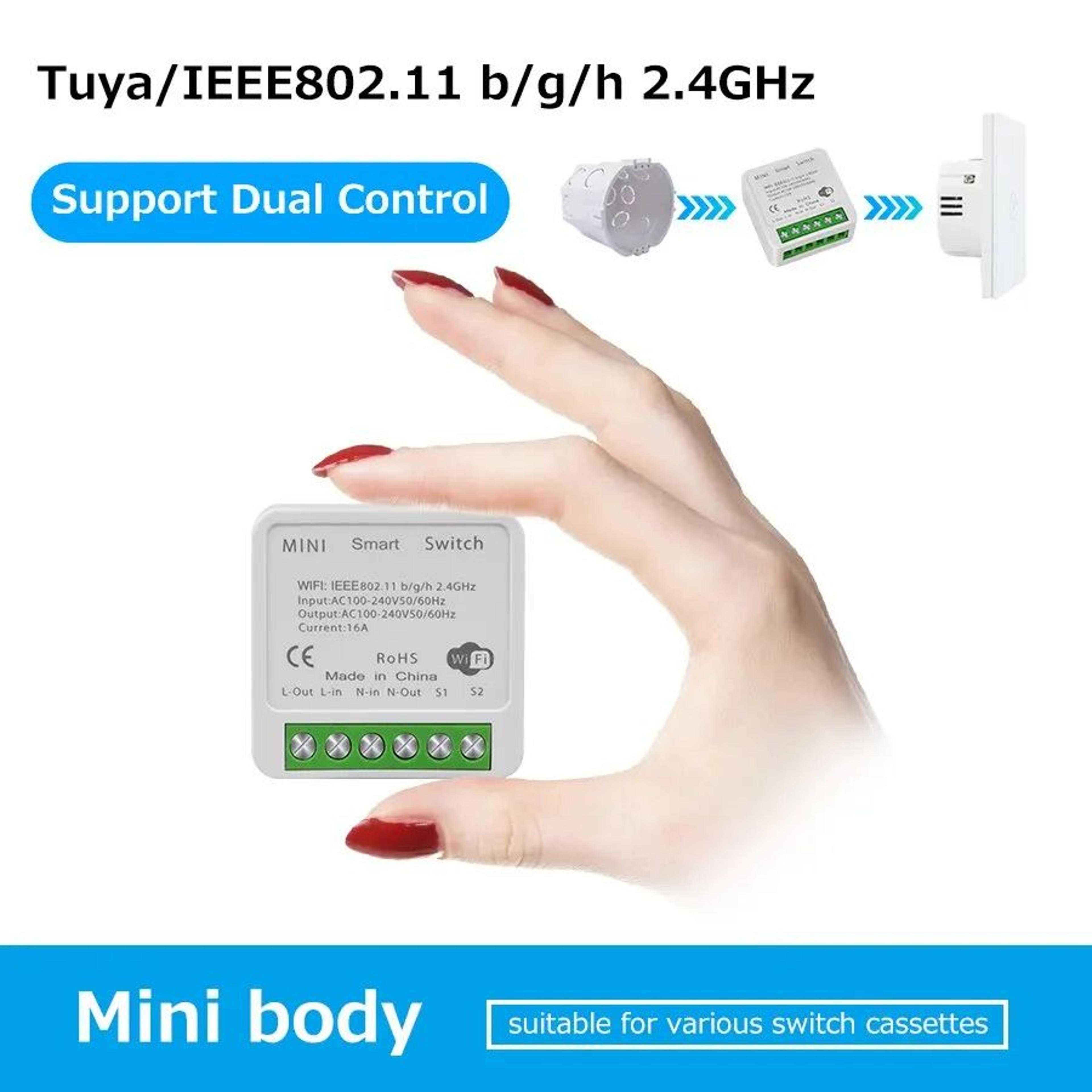 Tuya Mini WiFi Smart Switch 16A DIY Smart Light Switch With 2 Way Control 1