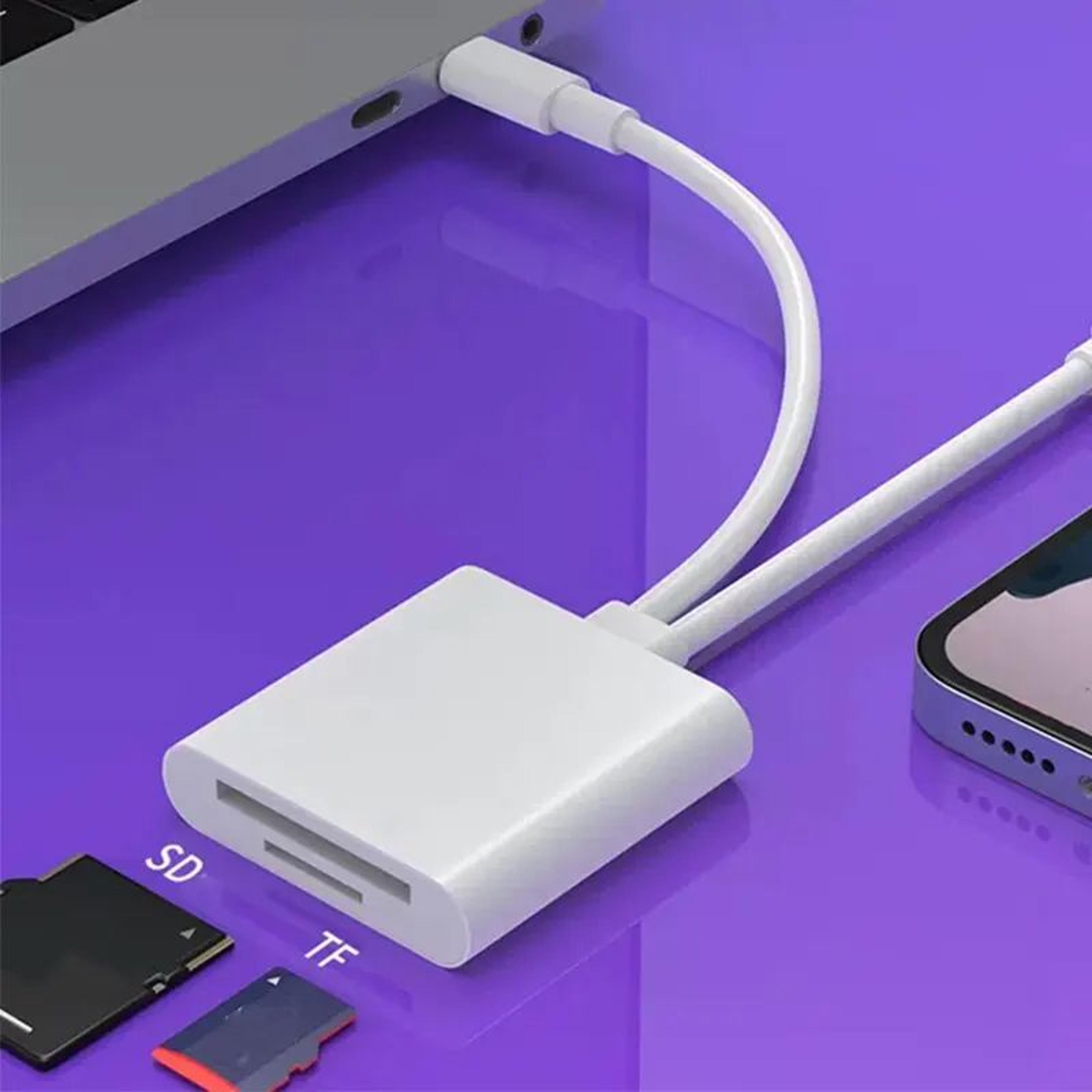 2 In 1 USB C SD Card Reader And Lightning OTG Memory Card Adapter For SD TF Cards 5