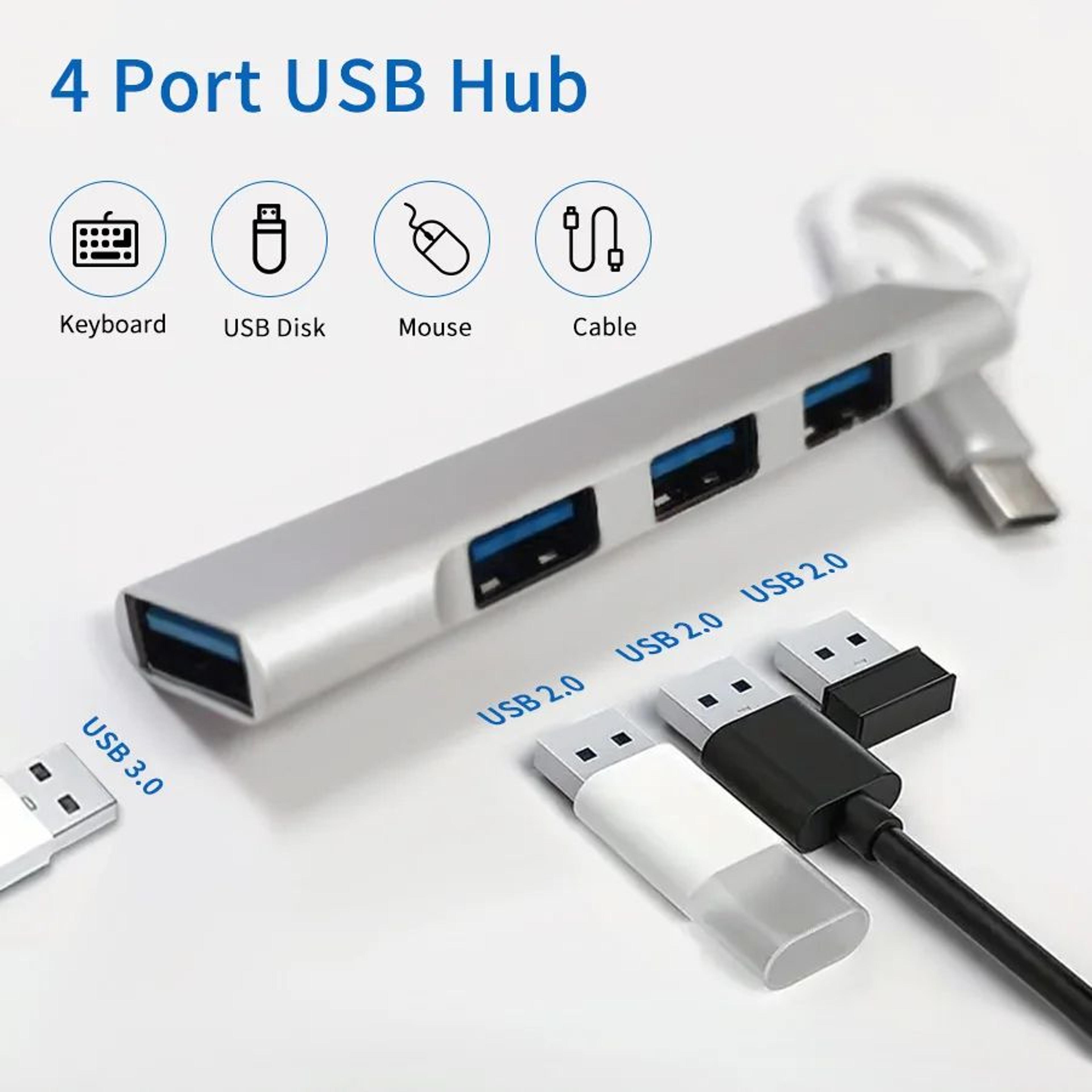 4 Port USB C Hub USB 30 USB Splitter OTG Multiport Adapter For Laptop MacBook PC 1