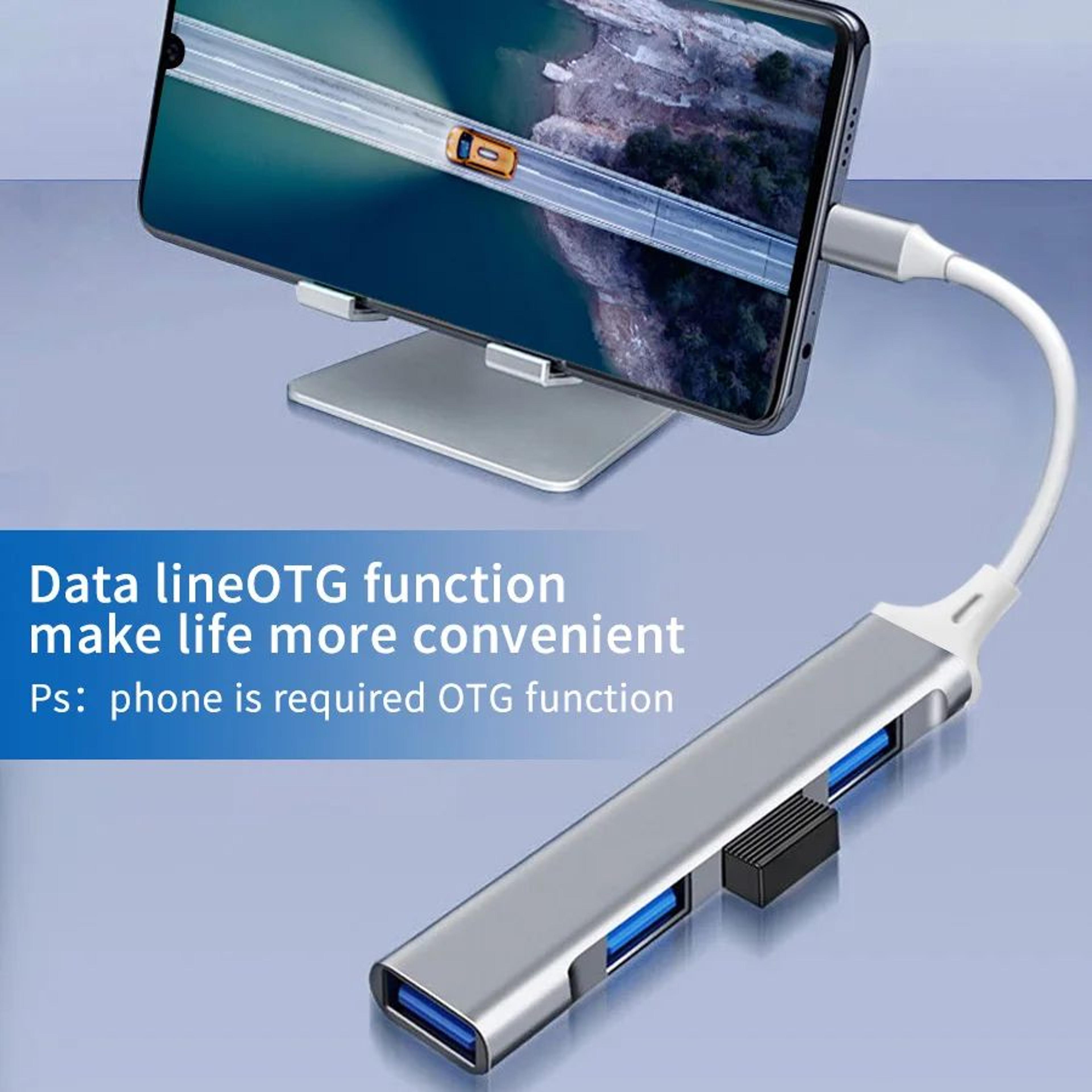 4 Port USB C Hub USB 30 USB Splitter OTG Multiport Adapter For Laptop MacBook PC 3