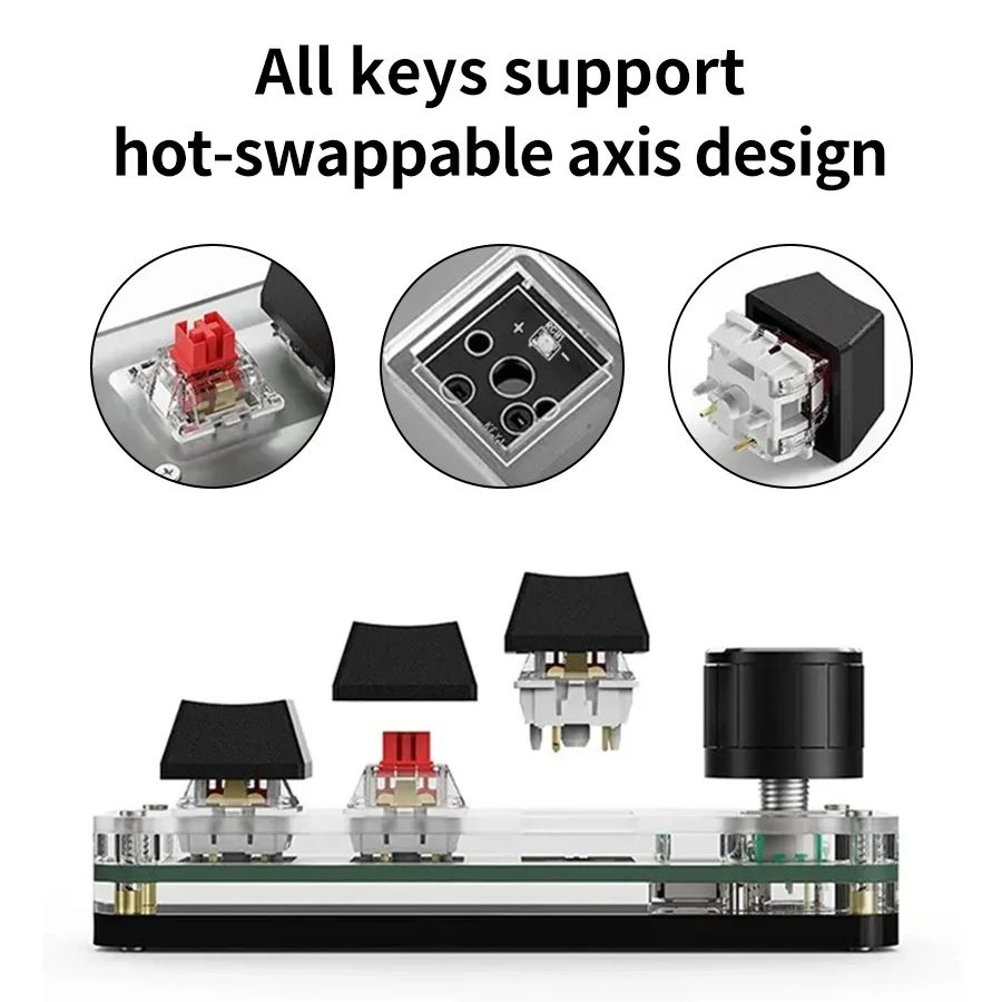 Bluetooth Macro Mechanical Keyboard With RGB Lighting And Hot Swap Red Switches 3