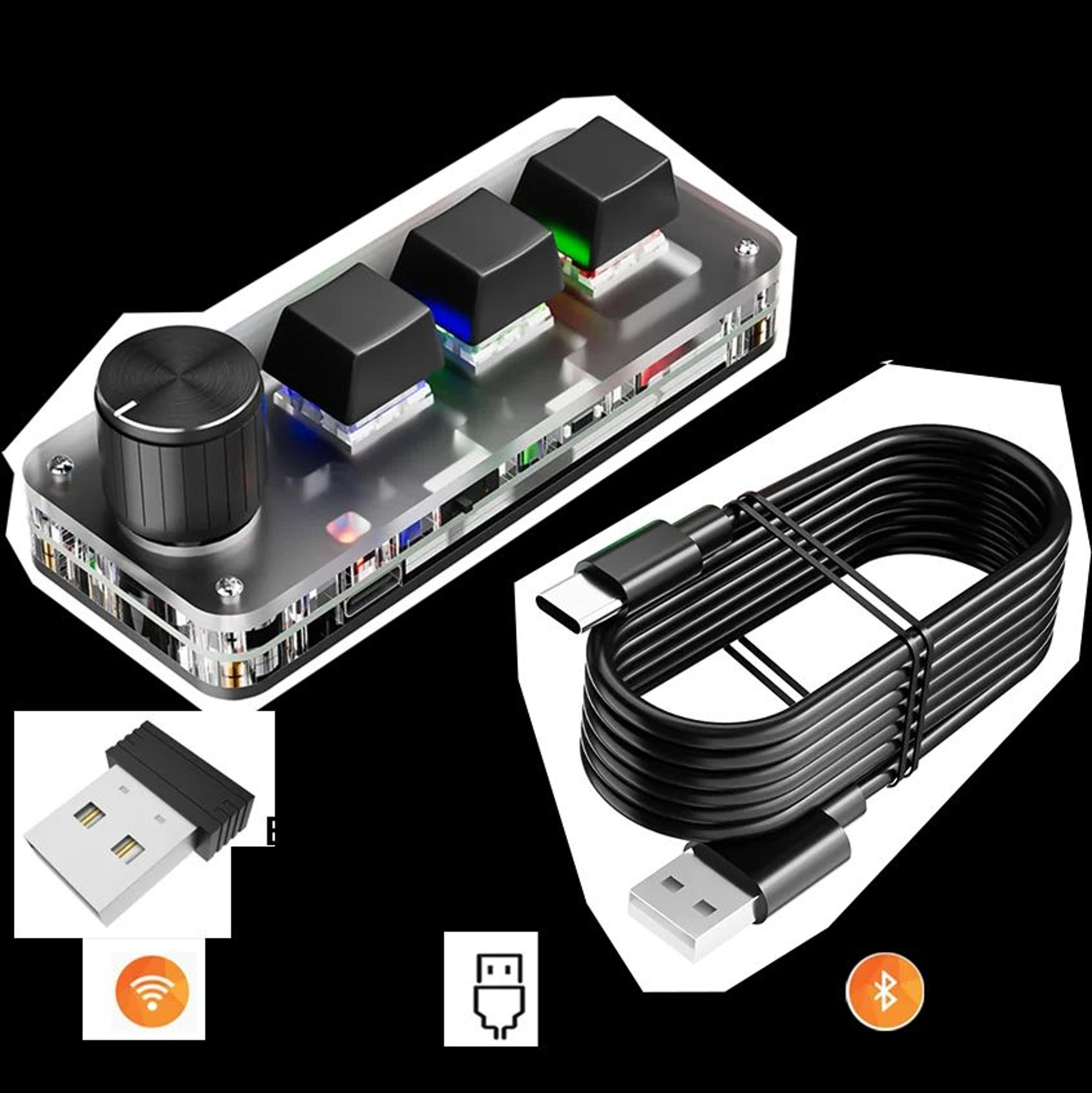 Bluetooth Macro Mechanical Keyboard With RGB Lighting And Hot Swap Red Switches 9