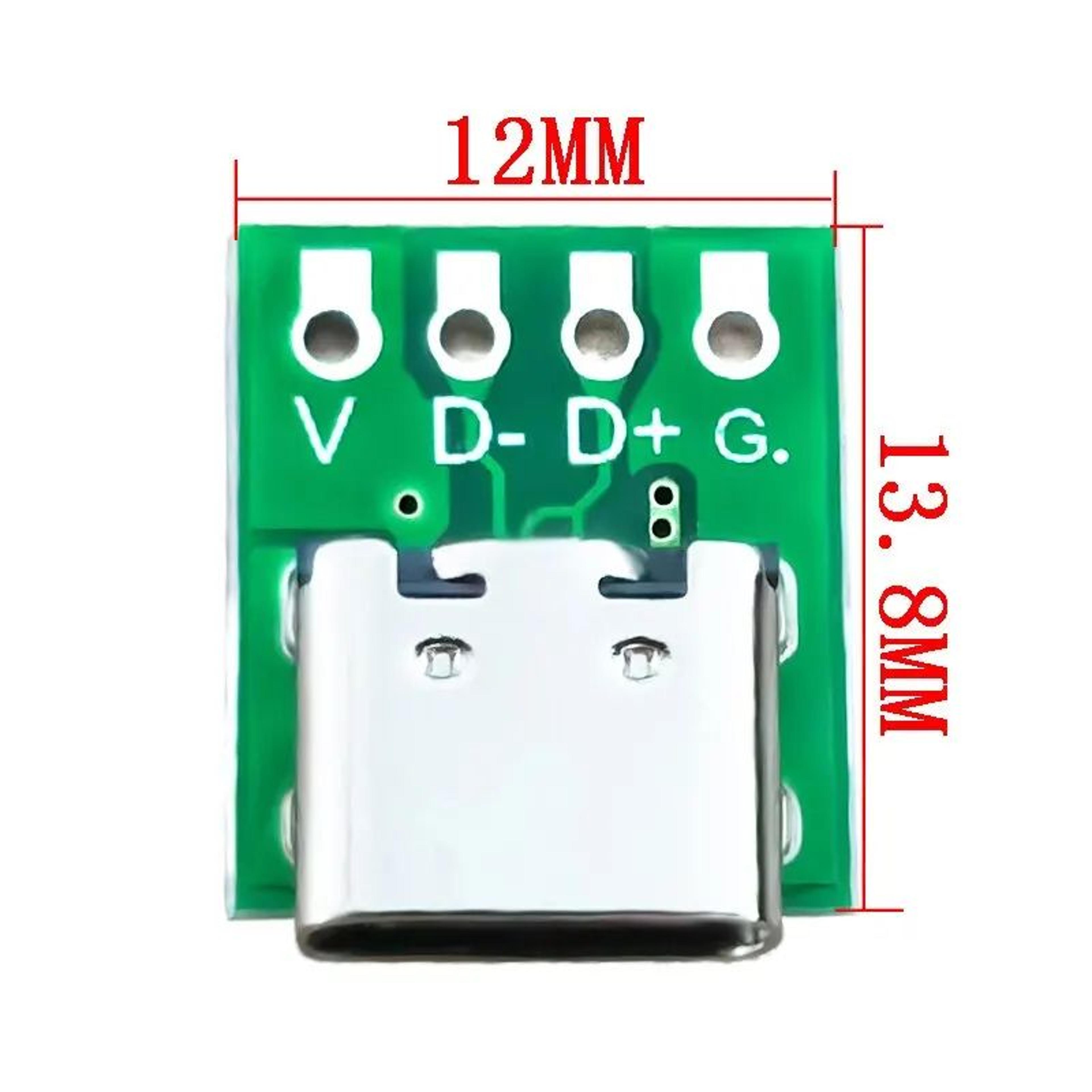 USB Type C 16 Pin Female PCB Breakout Connector Board For DIY Cable Repair And Electronics Projects 1