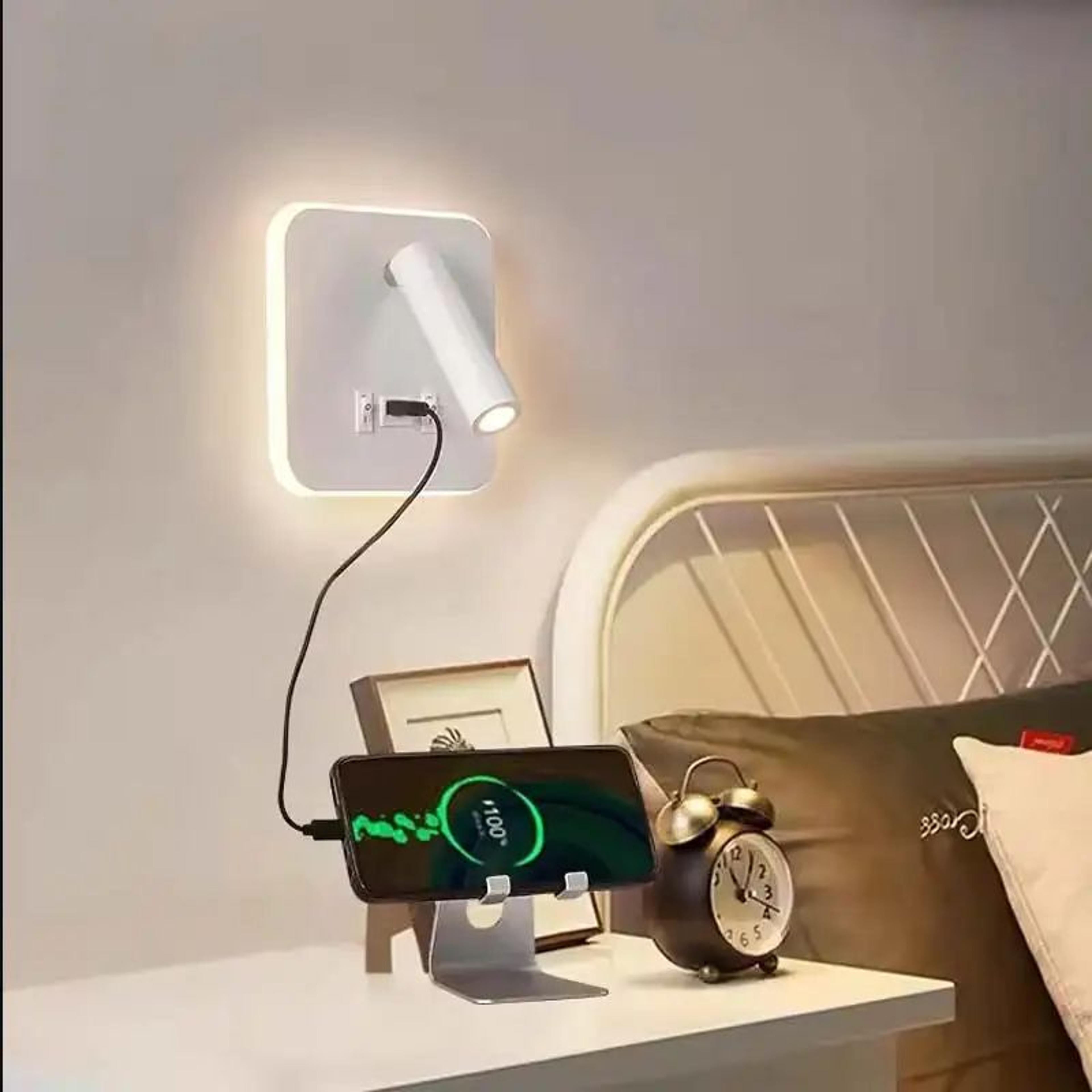 LumiCharge LED Reading Light Wall Mounted Bedside Wall Lamp With USB Port 1