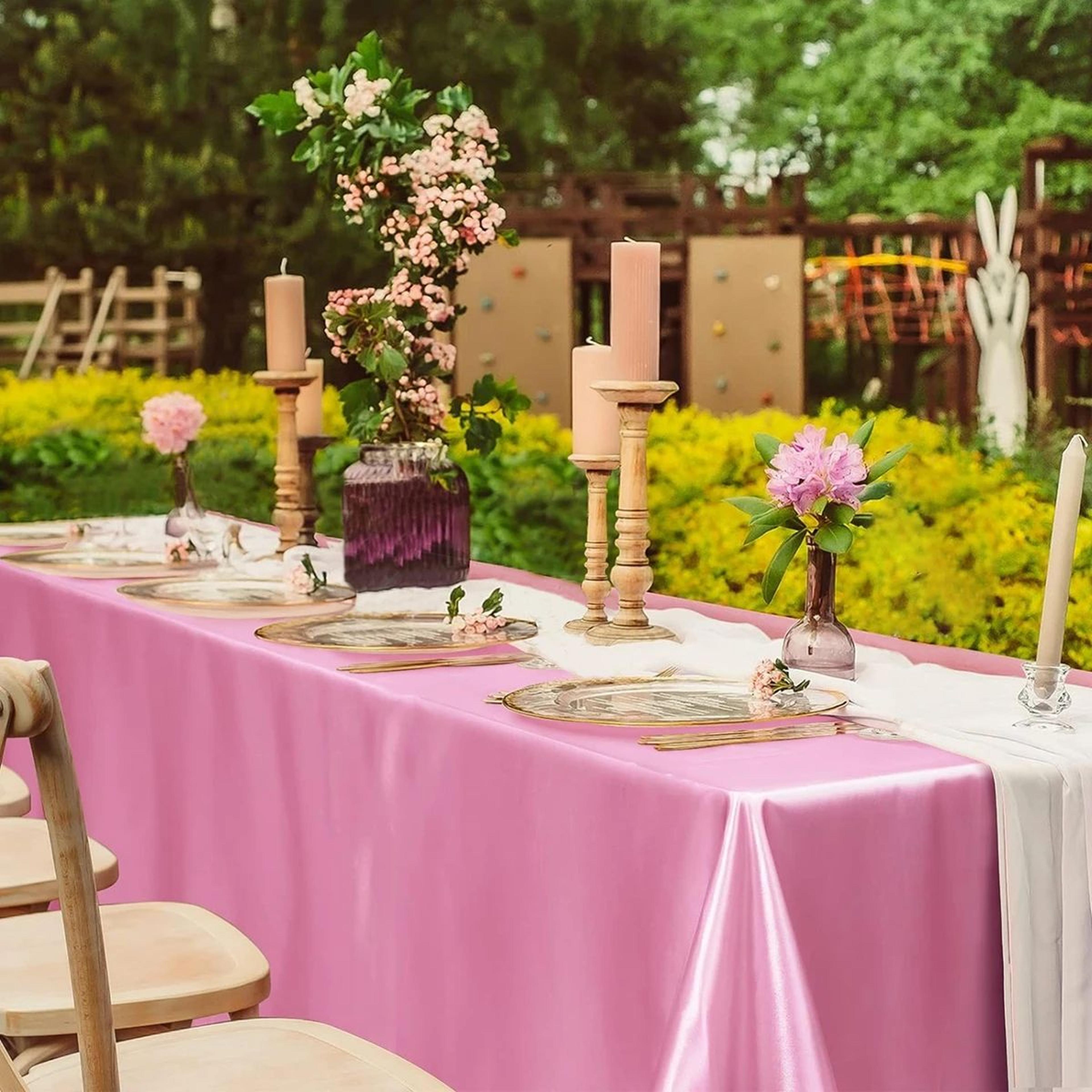 Elegant Satin Tablecloth Rectangle Wedding Tablecloth For Parties Banquets And Dining Tables 2