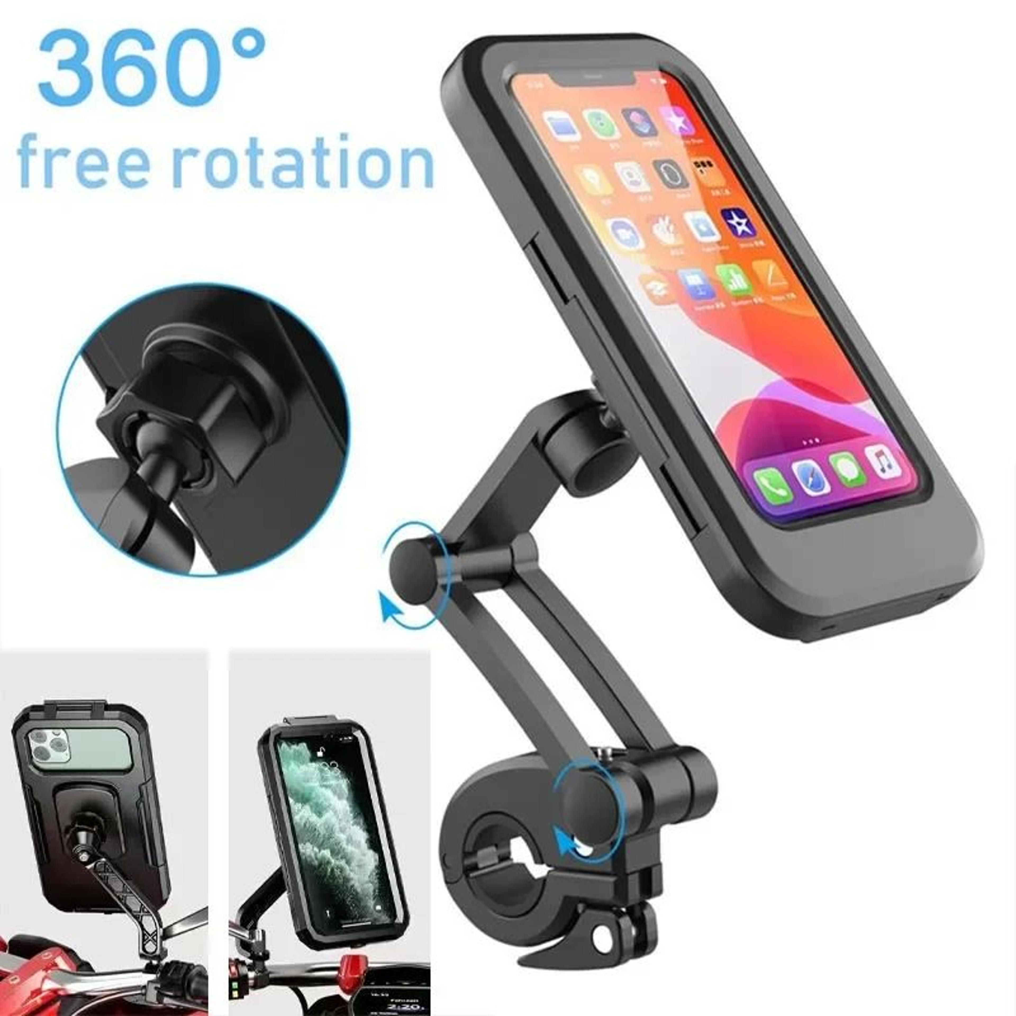 rideshield waterproof motorcycle phone mount with 360 degree phone holder for bikes and motorcycles