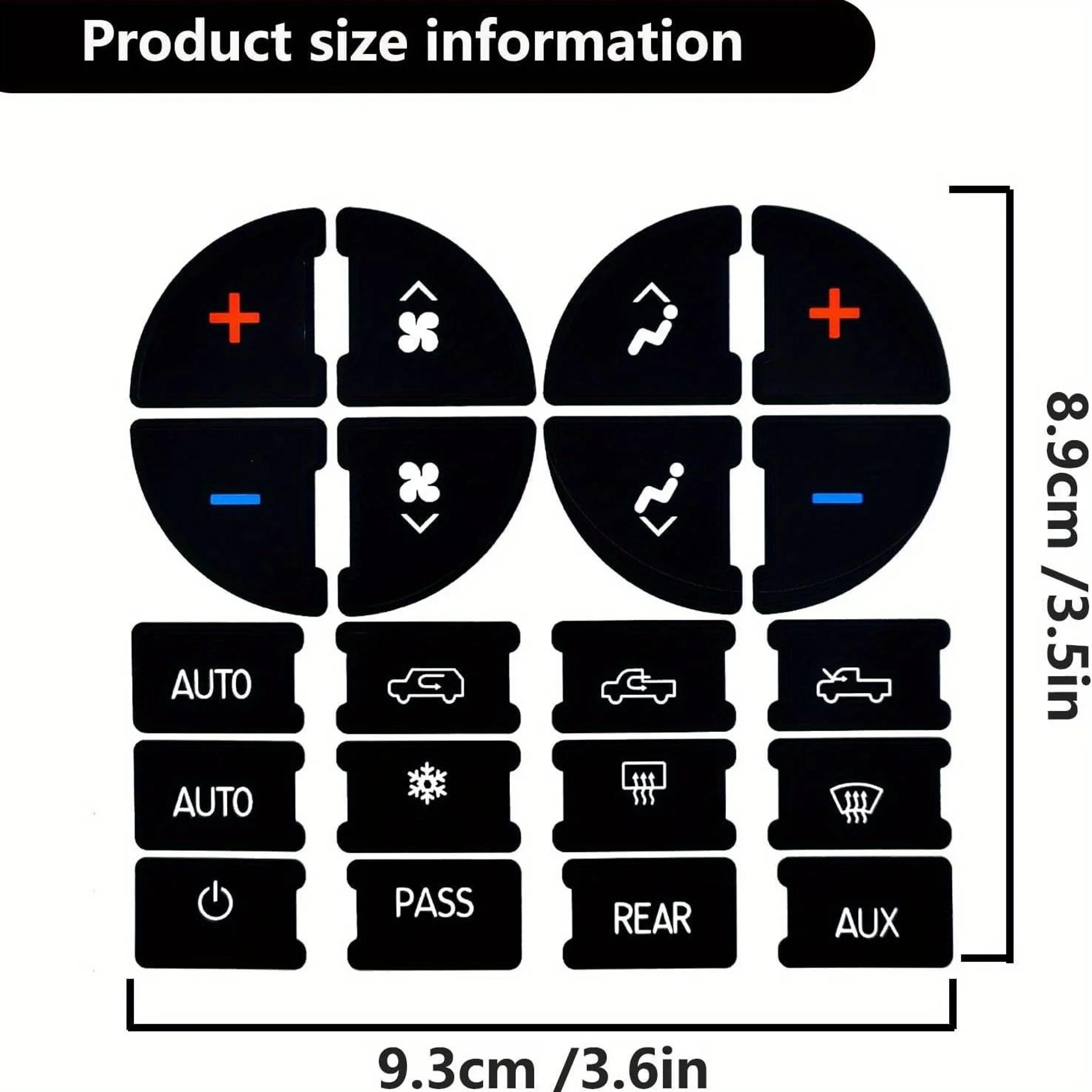 Universal Car AC Button Repair Sticker Dashboard Climate Control Button Decal Kit 5