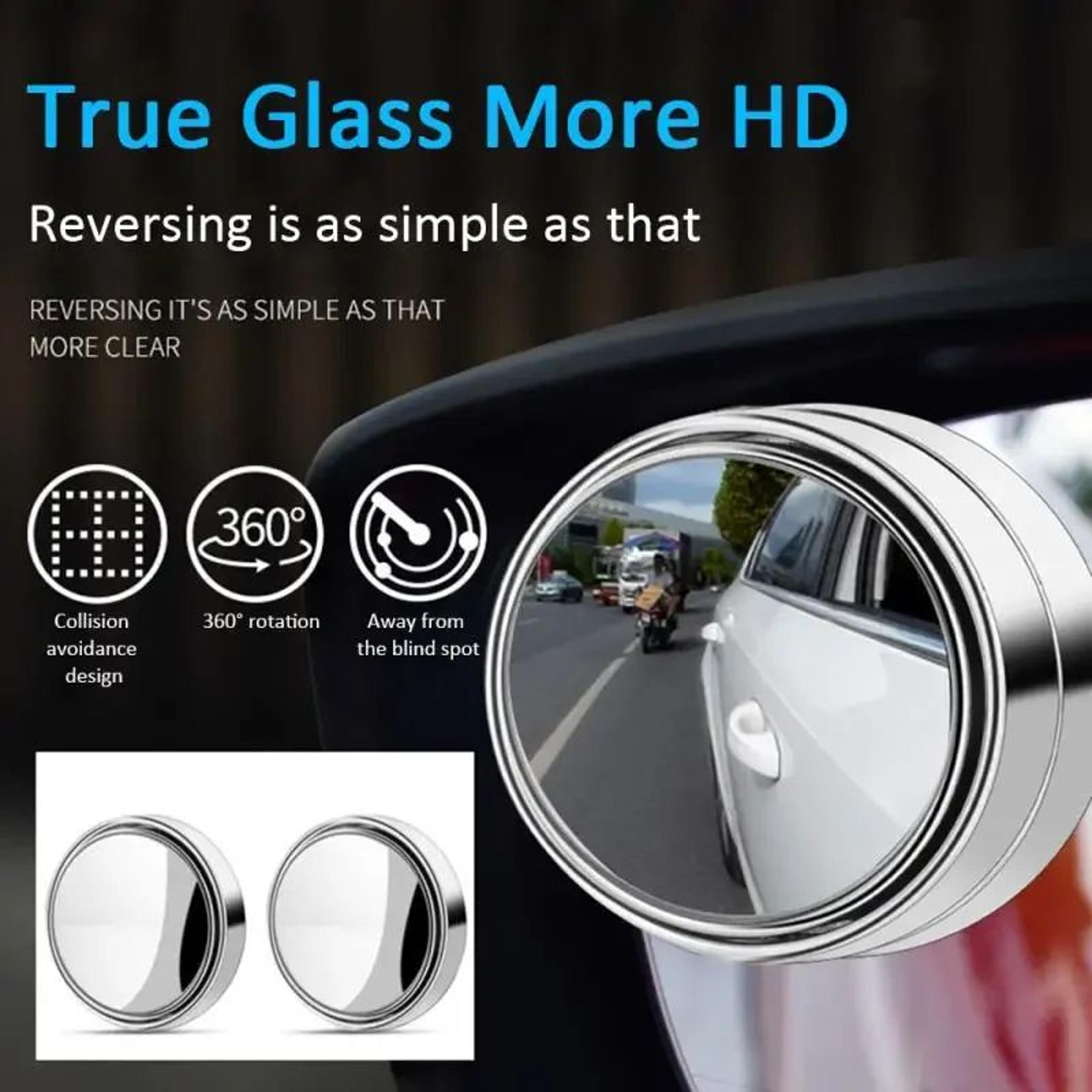 360 Degree Blind Spot Mirror Wide Angle Car Side Mirror Stick On Convex Safety Mirror 2 Pack 4