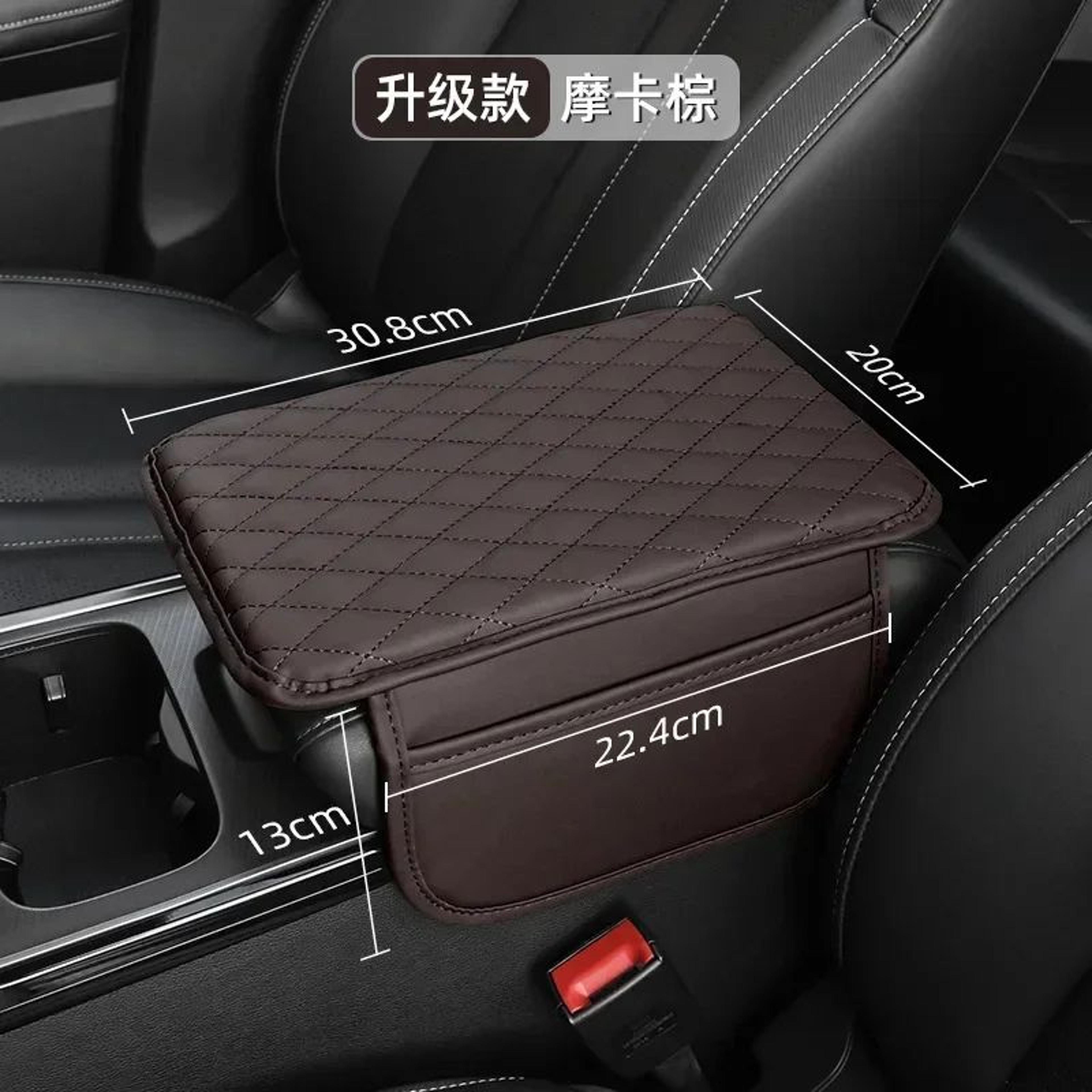 Universal Car Armrest Cushion With Storage Leather Center Console Armrest Cover 6