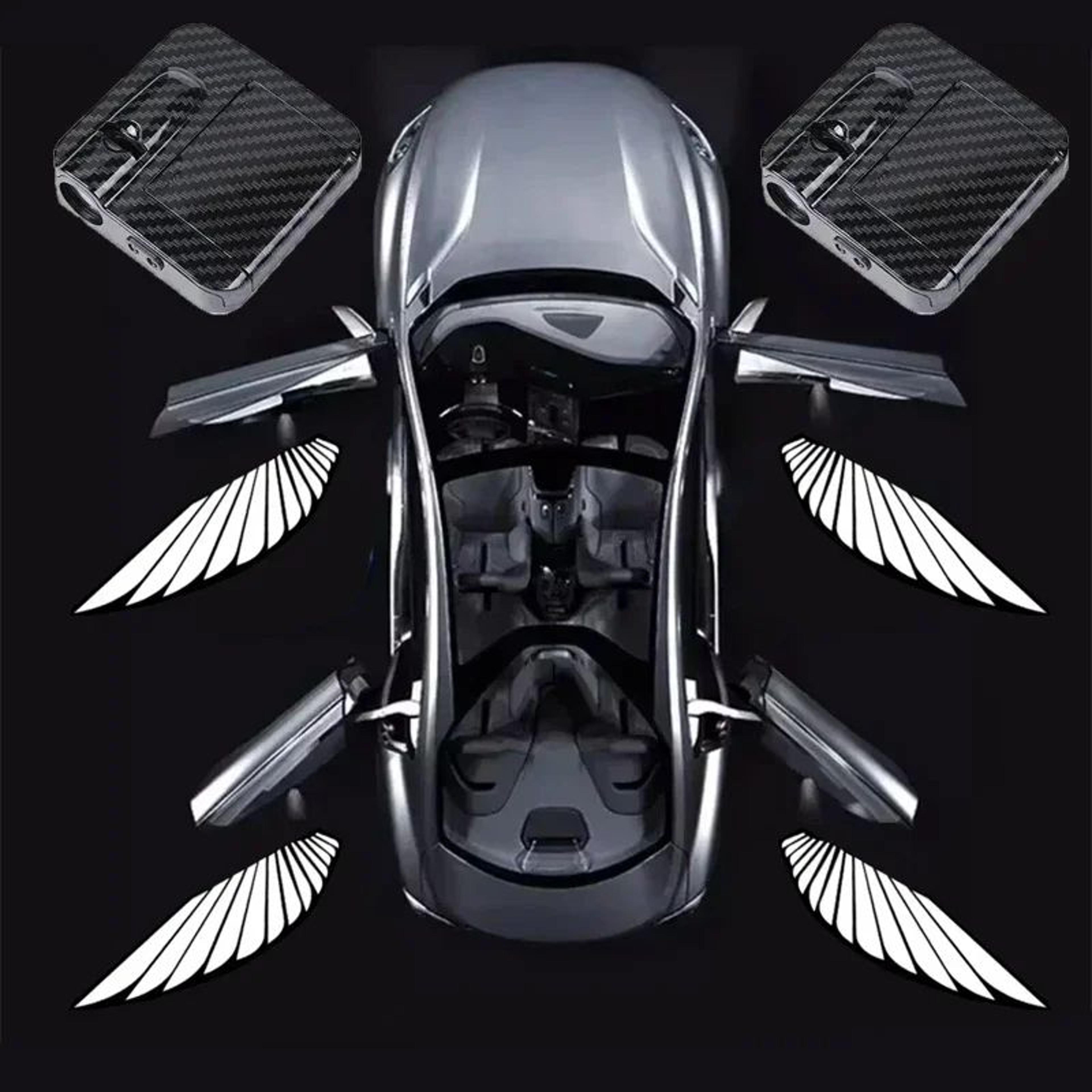 angel wing car door welcome light led car door projector lights wireless courtesy lamp