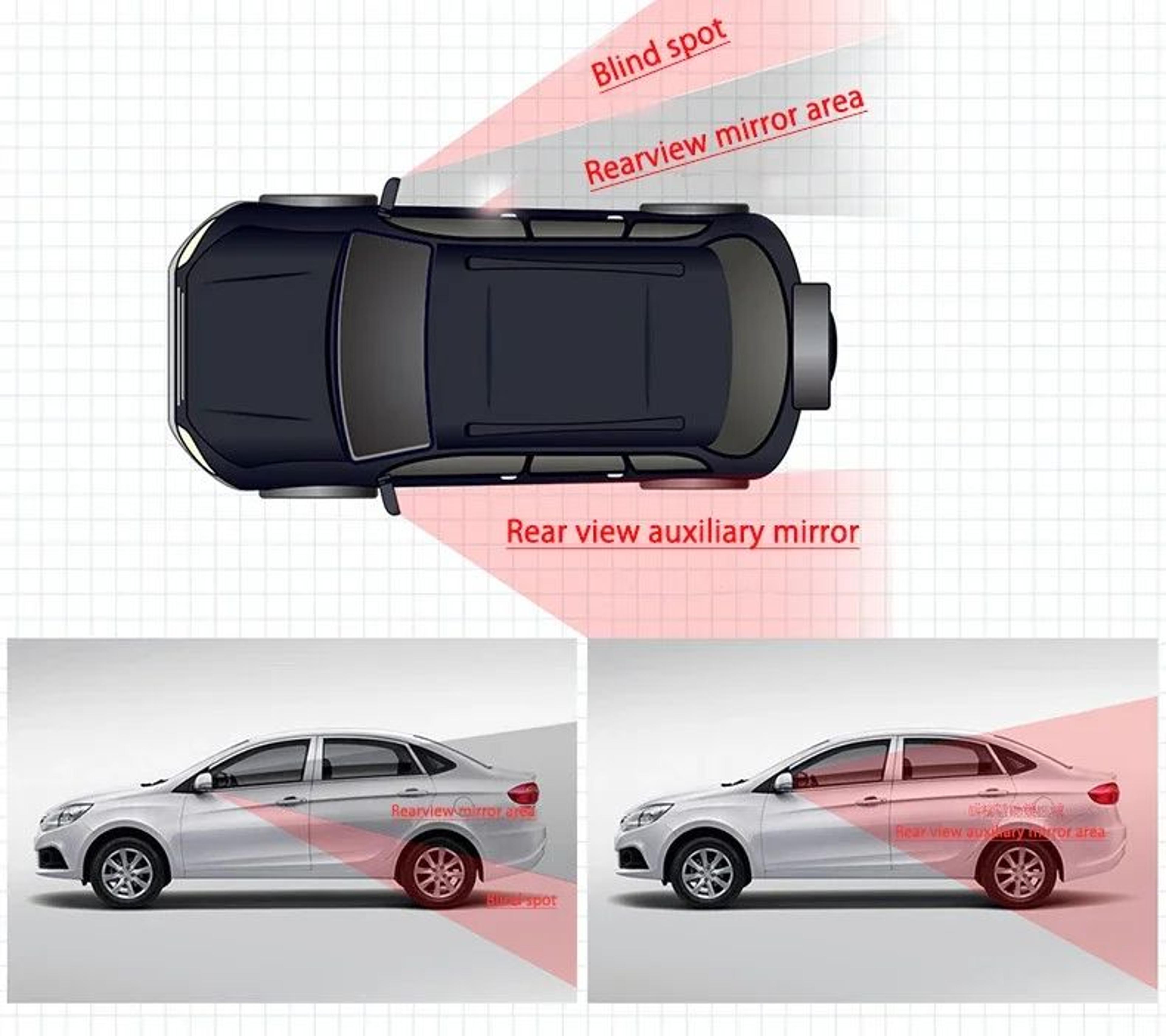 Universal Blind Spot Mirror For Rear View Mirror Wide Angle Parking Assist 3