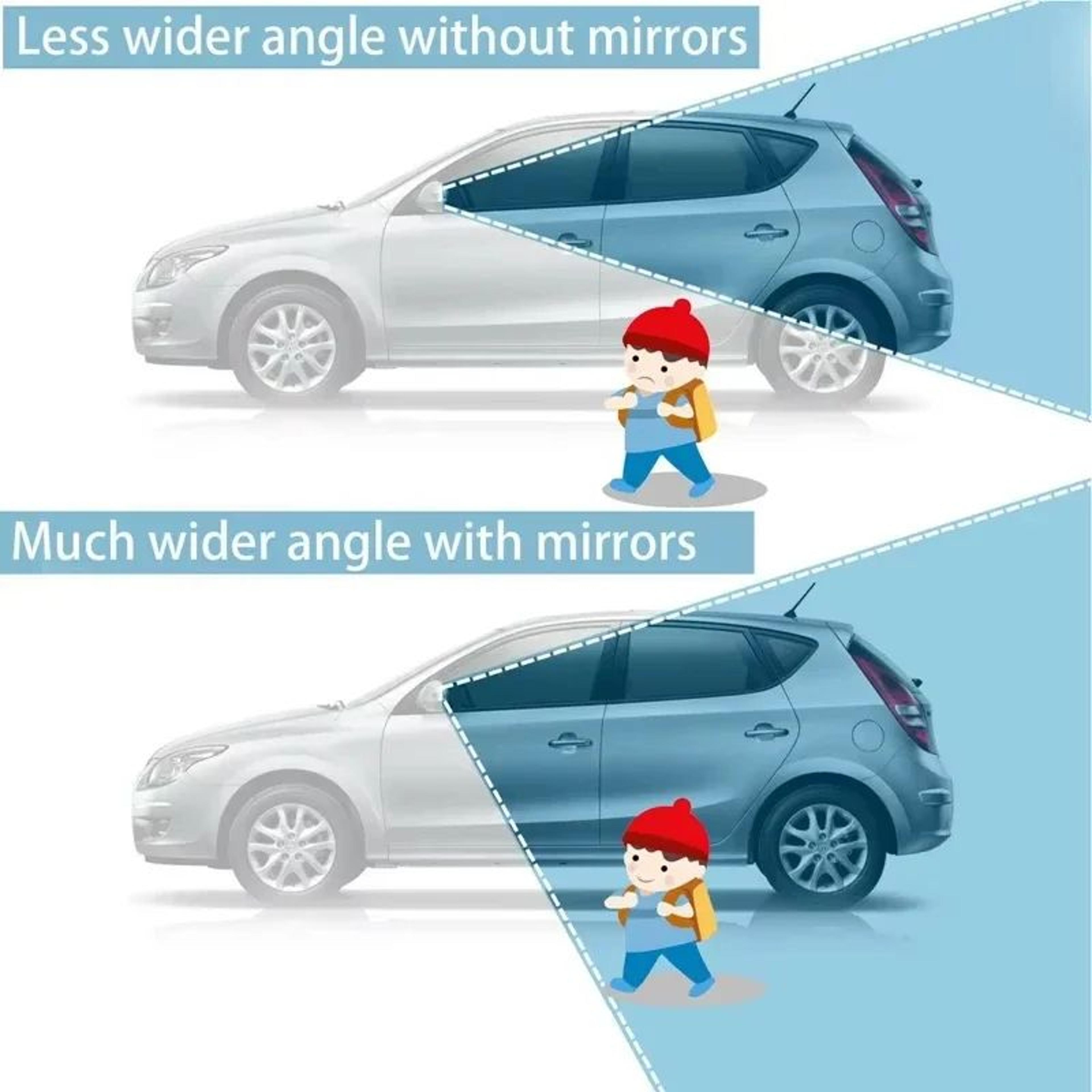 Adjustable Blind Spot Mirror Wide Angle Car Side Mirror Convex Rearview Mirror For Safer Driving 3