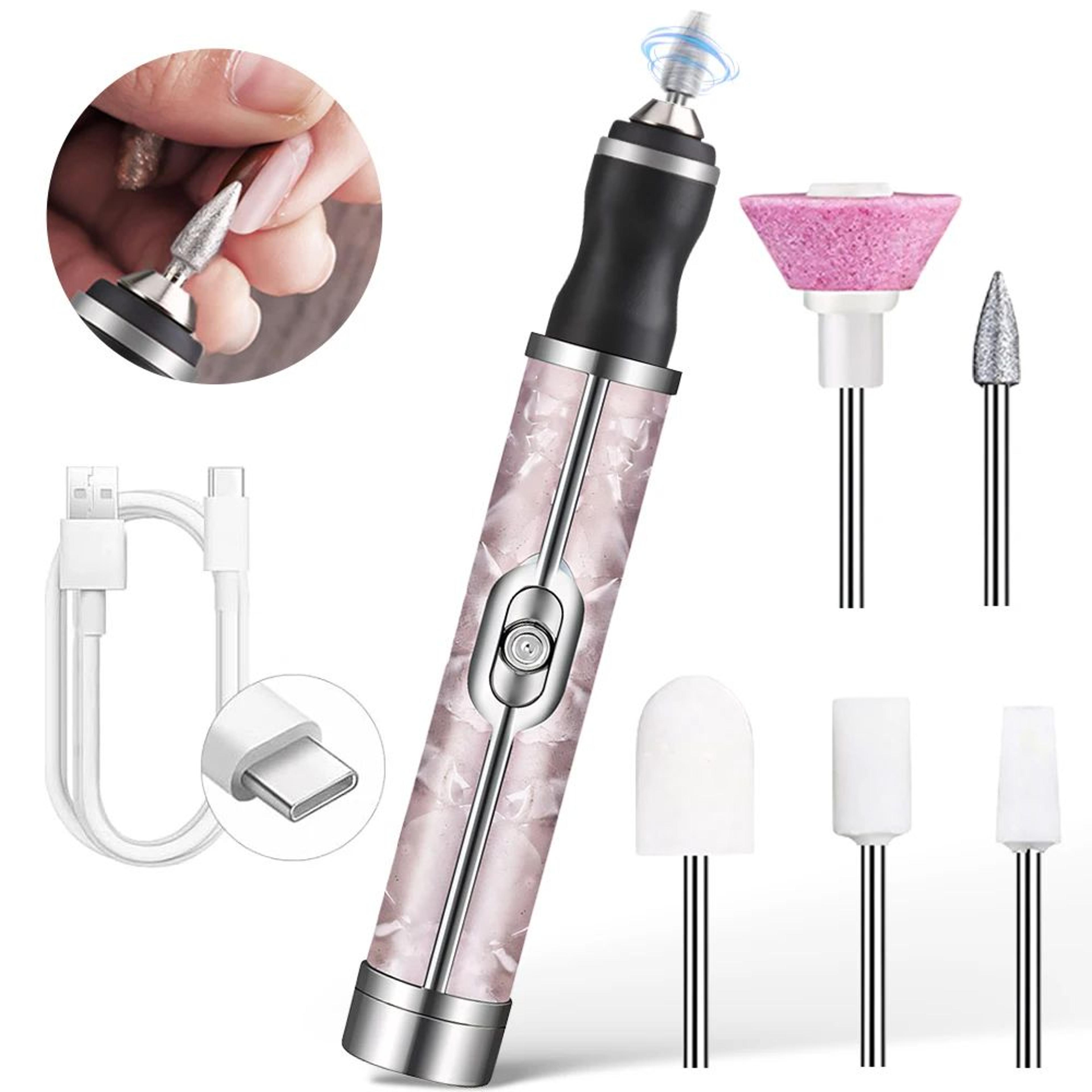 professional cordless electric nail drill kit with 5 bits and 4 speed settings for manicure and pedicure