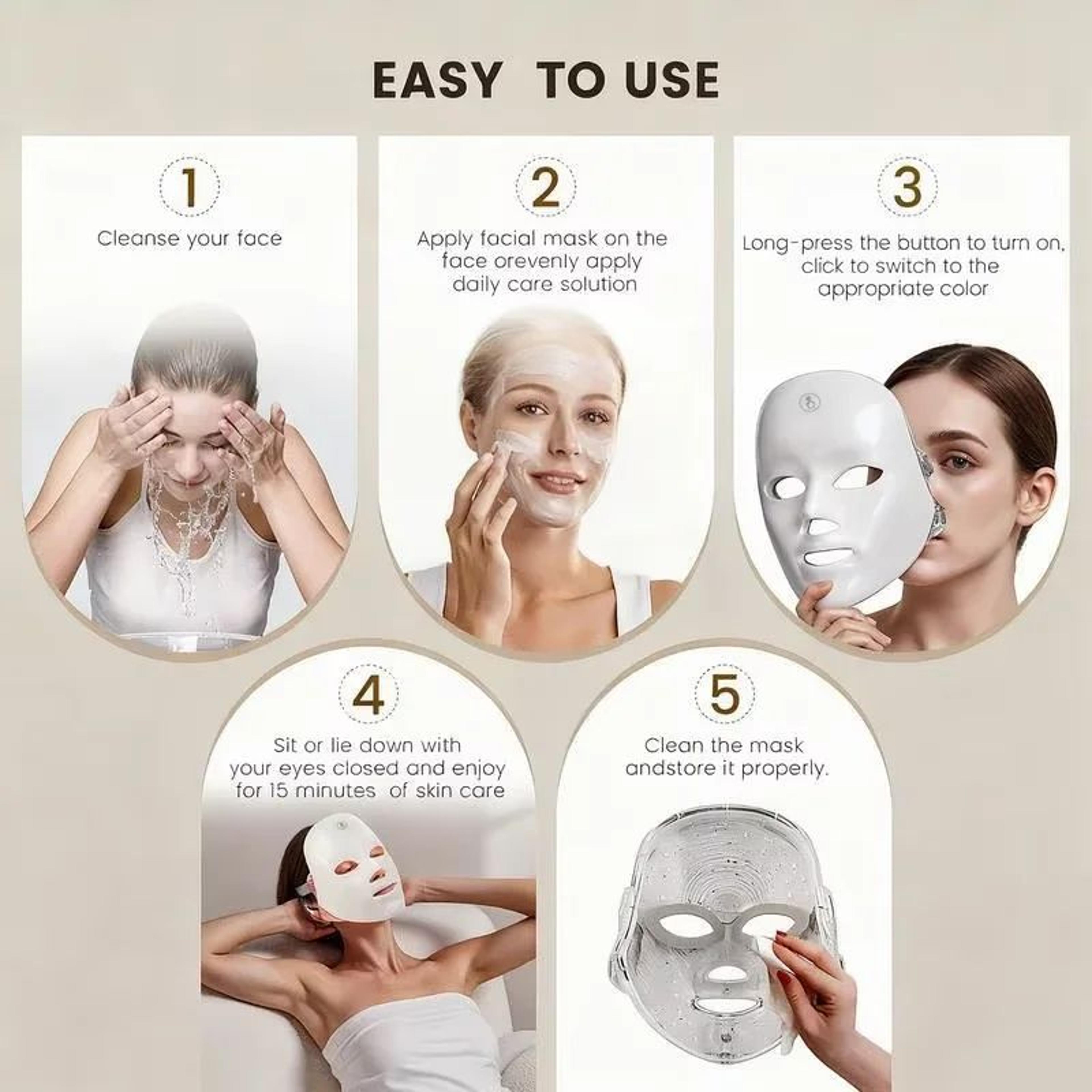 7 Color LED Face Mask Wireless Light Therapy Mask For Skin Rejuvenation And AntiAging 3