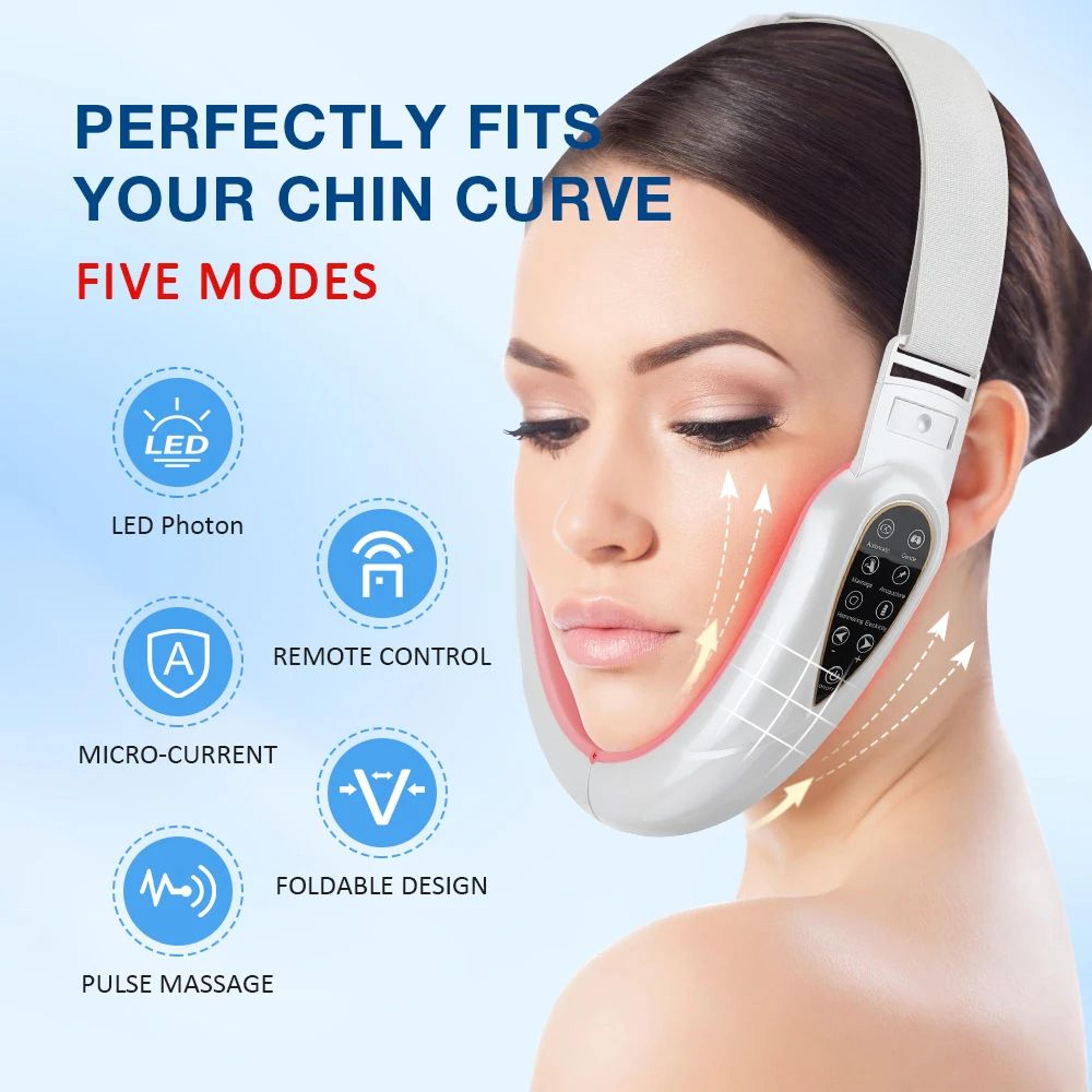 V Face Massager With LED Photon Therapy And Vibration Face Lifting Device 2