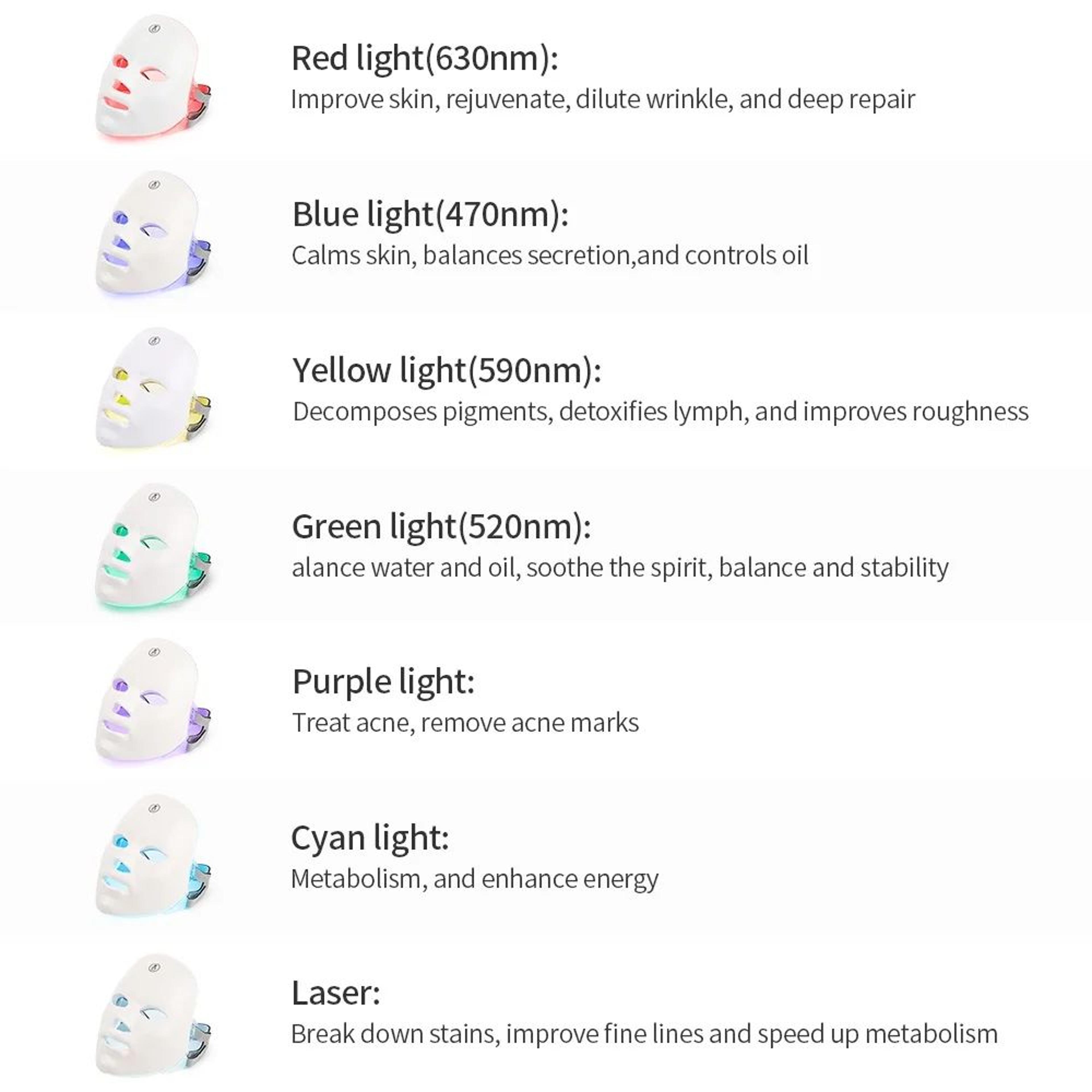Wireless 7 Color LED Face Mask For Red Light Therapy Anti Aging Facial Skin Rejuvenation 1
