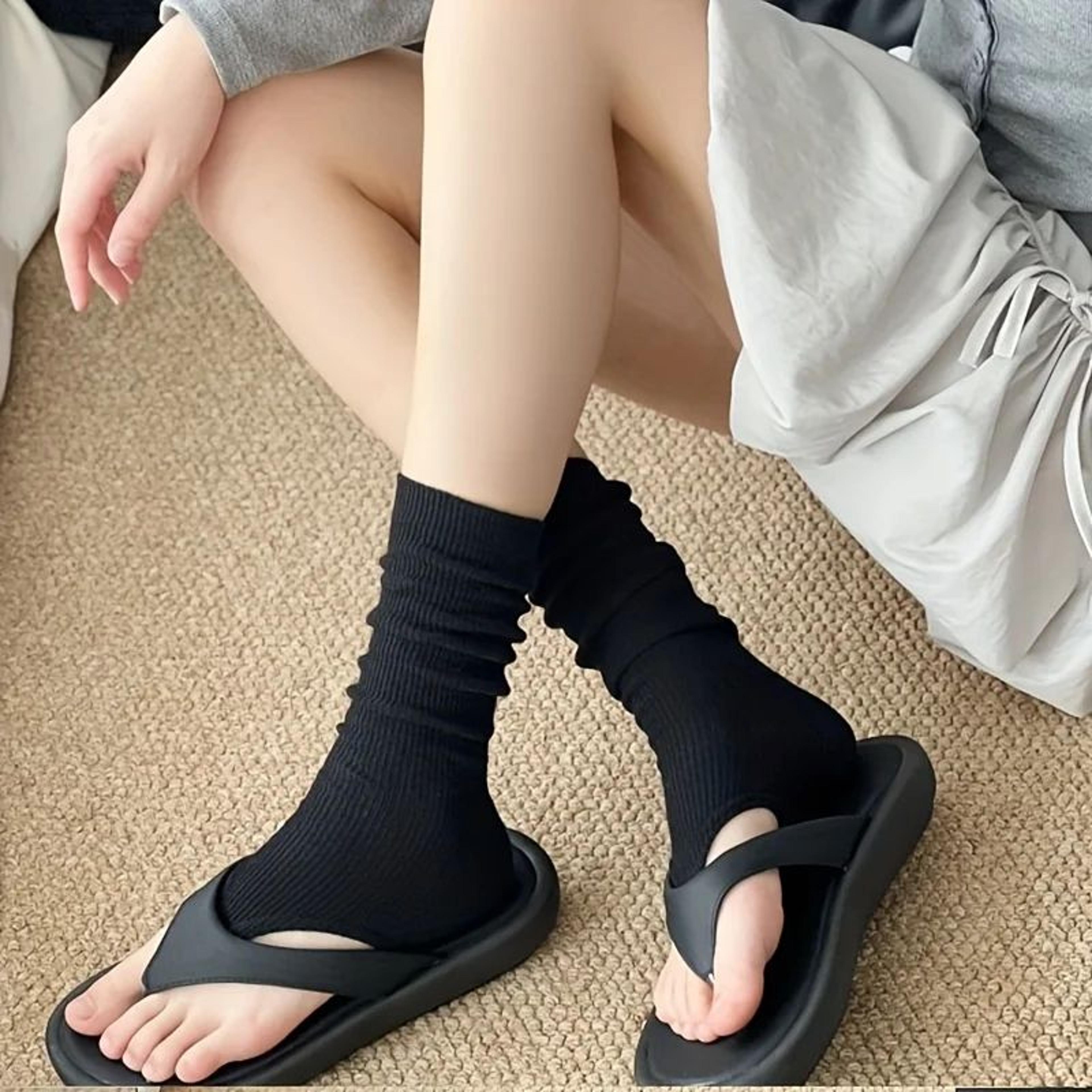 Open Toe Compression Ballet Socks For Women Breathable Summer Flip Flop Toe Cover 1 Pair 6