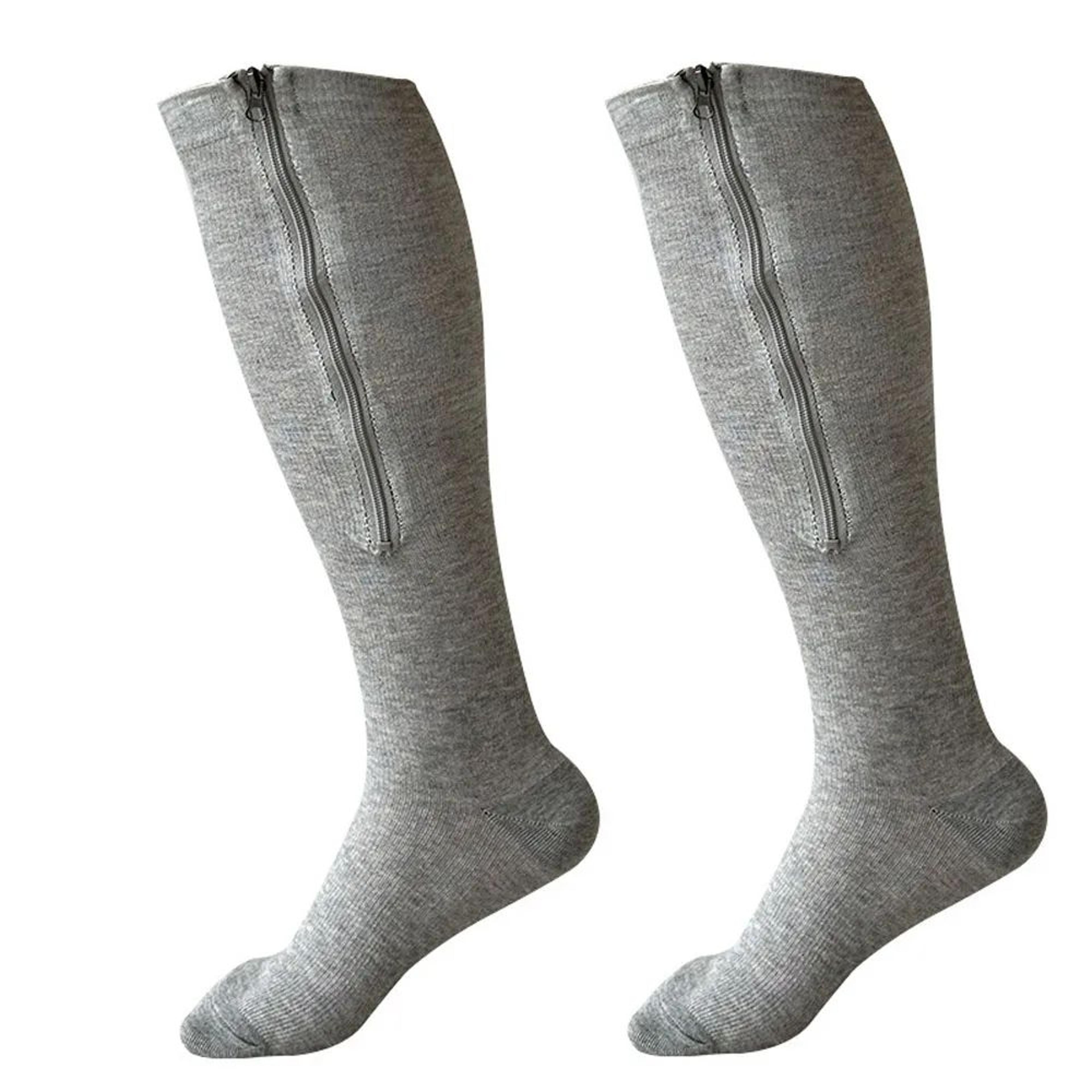 ComfortZip Compression Socks Open Toe Zipper Compression Socks For Wide Calves And Travel Support 8