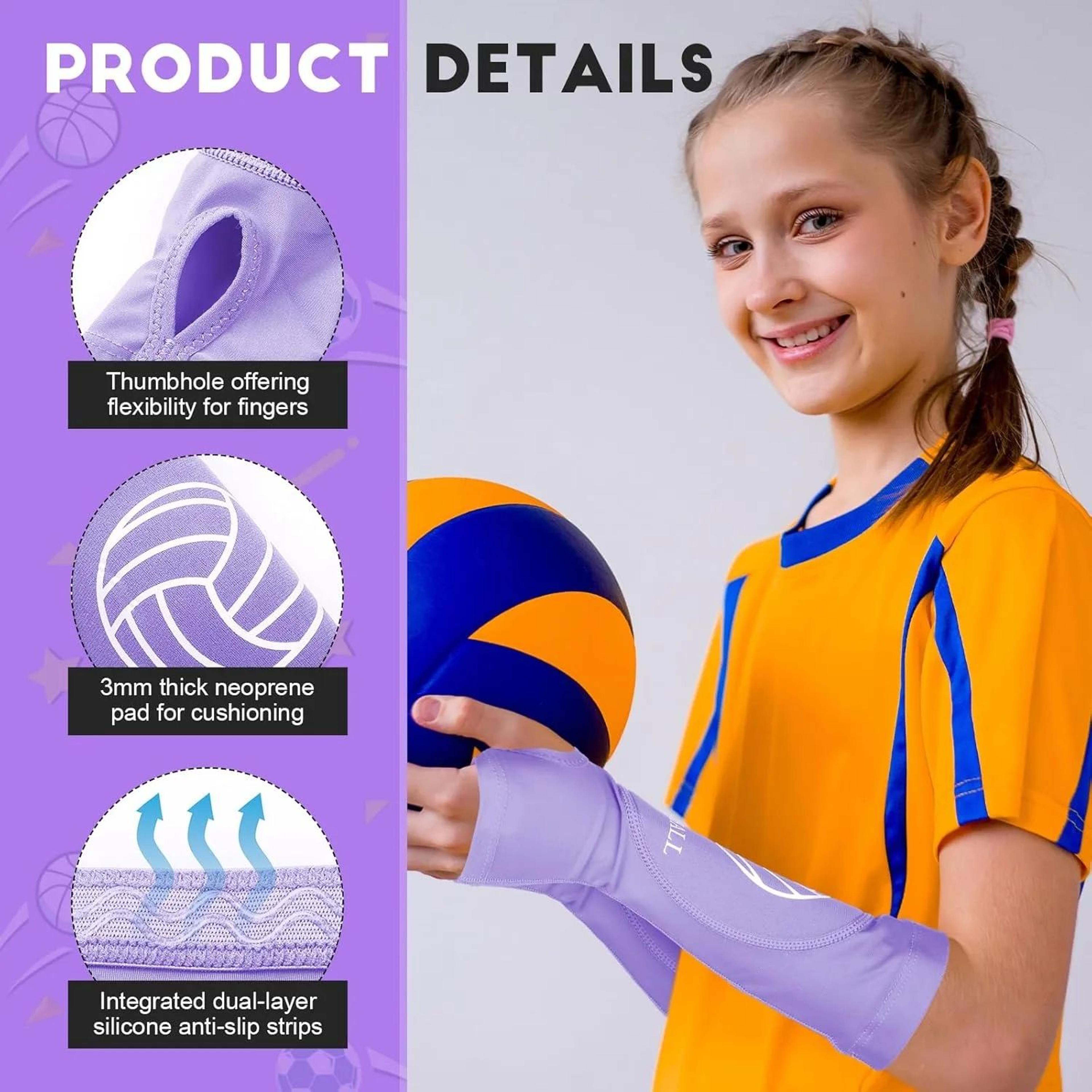 2 Pack Volleyball Arm Sleeves With Padded Forearm Sleeves For Youth Volleyball Training 2