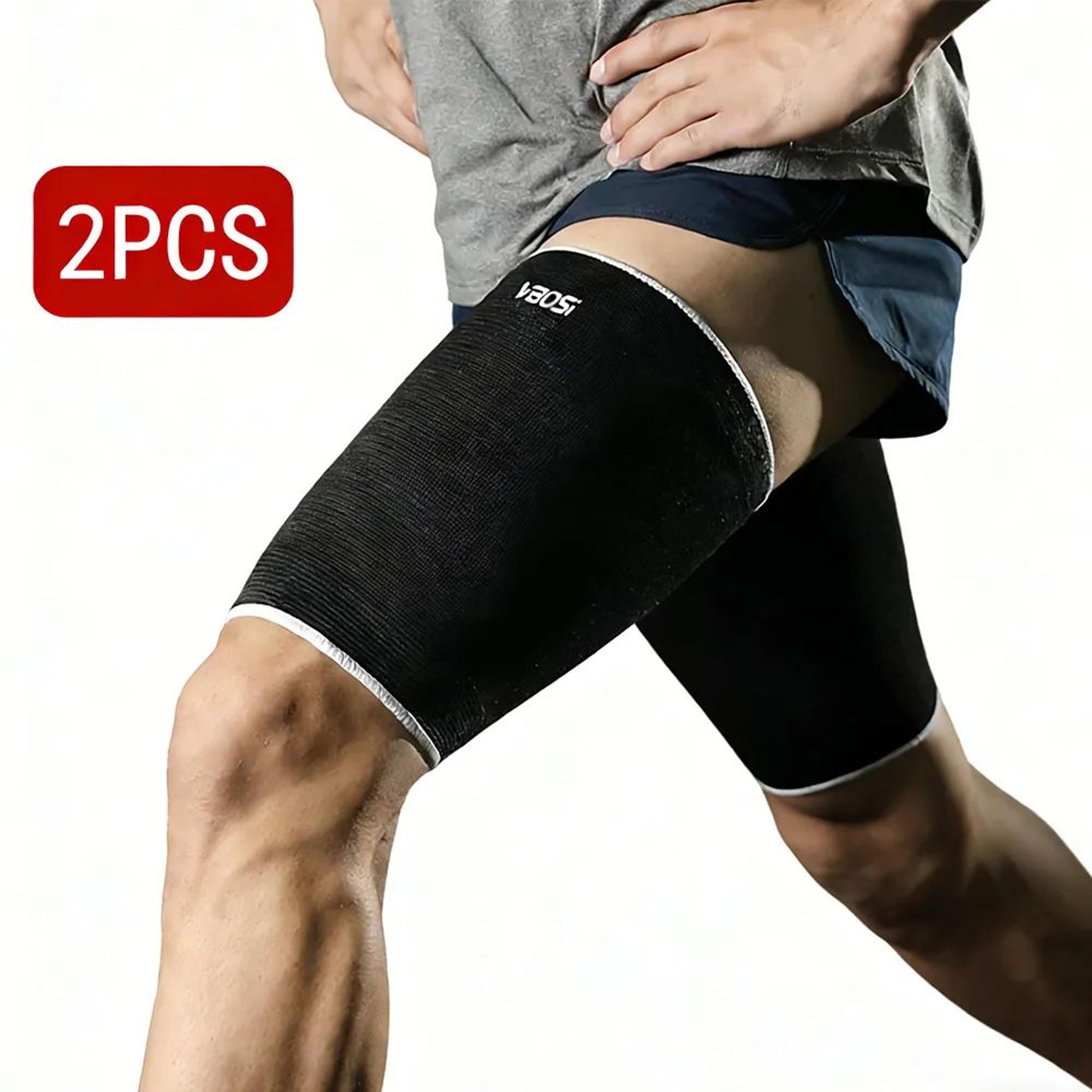 FlexStride Thigh Compression Sleeves 2 Pack For Running Sports And Muscle Support 7