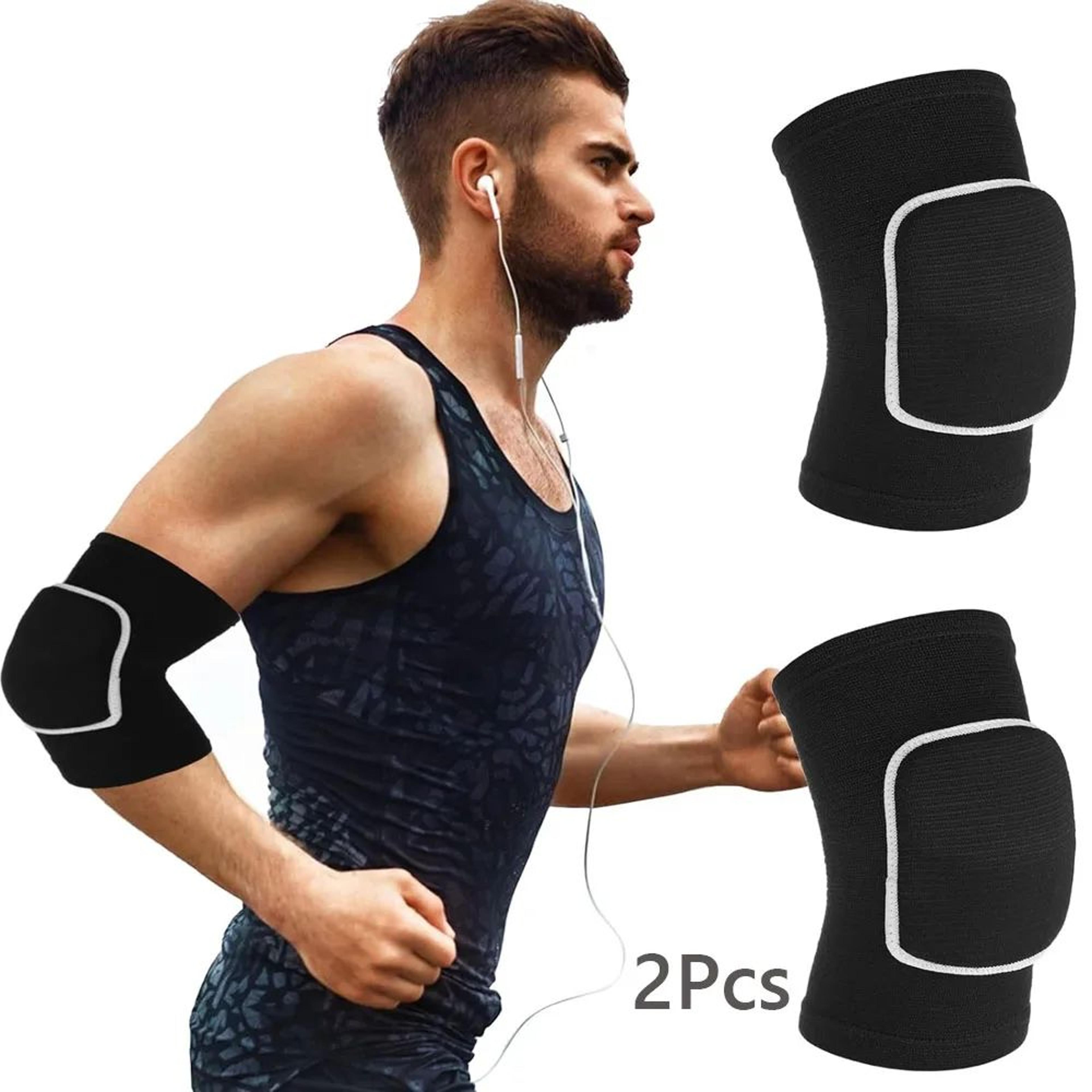 2PCS Elbow Pads Compression Support Sleeves With Thick Sponge Cushion For Basketball Volleyball And 12