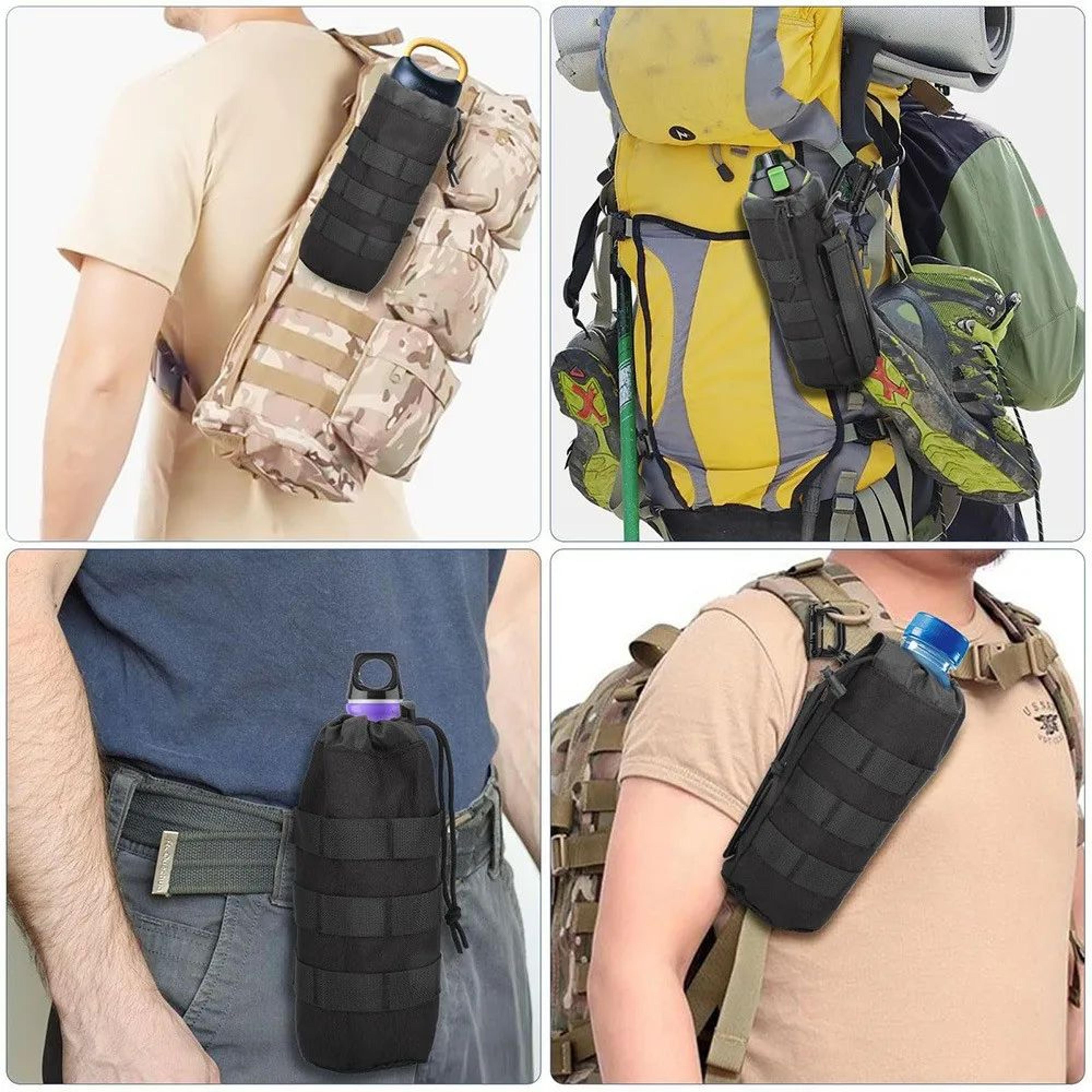 Tactical MOLLE Water Bottle Holder Pouch With Drawstring For Hiking Camping And Travel 5