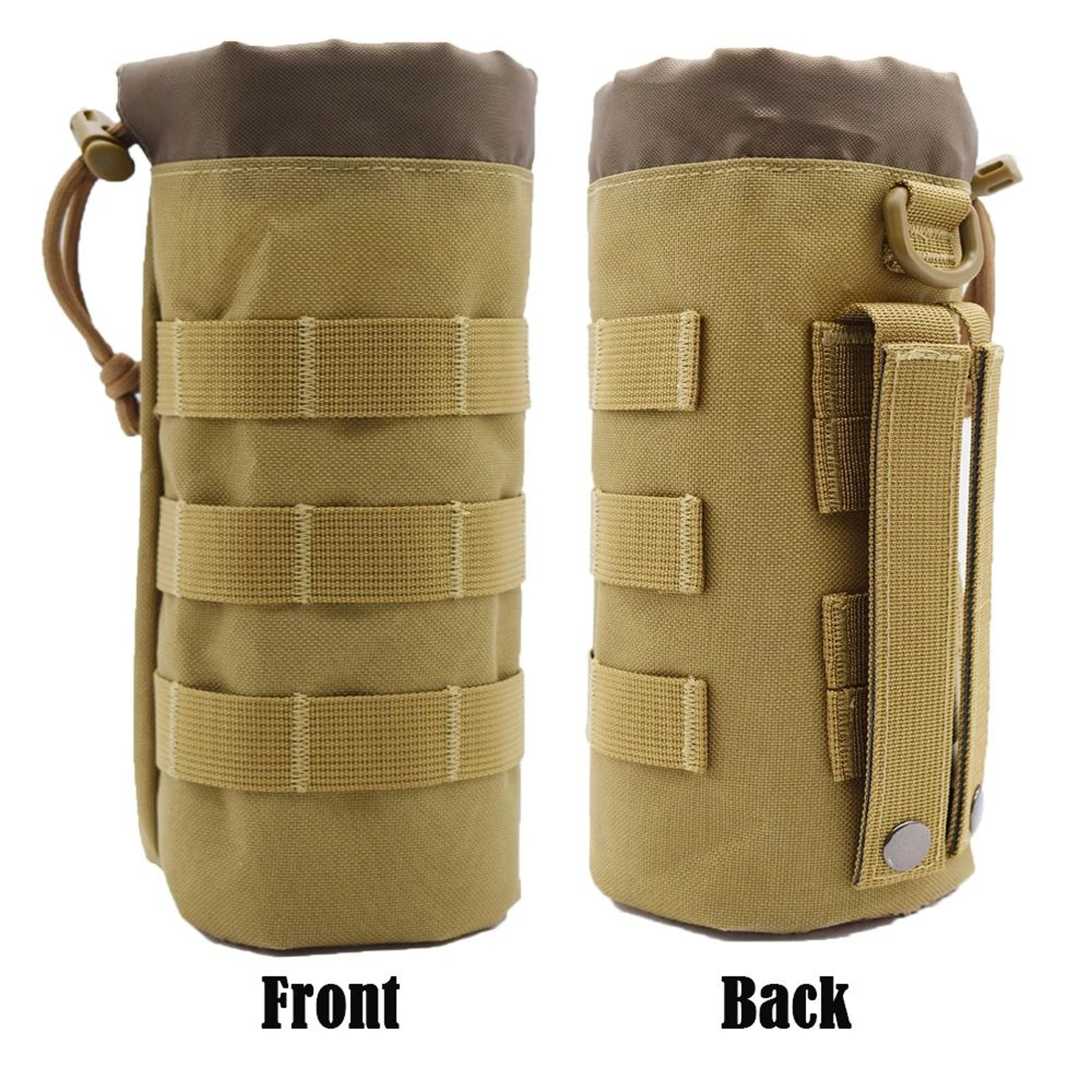Tactical MOLLE Water Bottle Holder Pouch With Drawstring For Hiking Camping And Travel 9