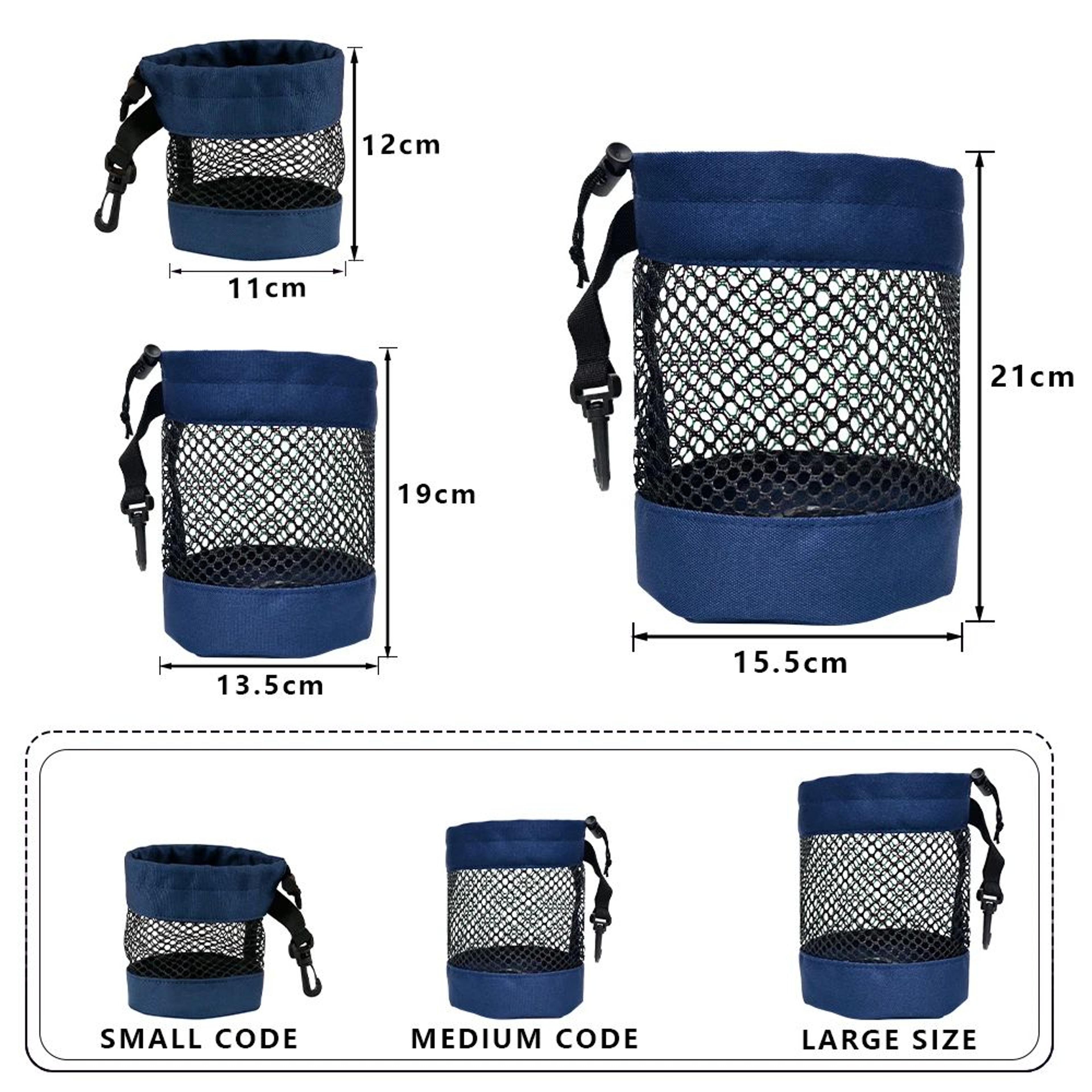 Golf Ball Pouch With Clip Portable Golf Ball Holder Mesh Golf Ball Bag For Golf Bags 3