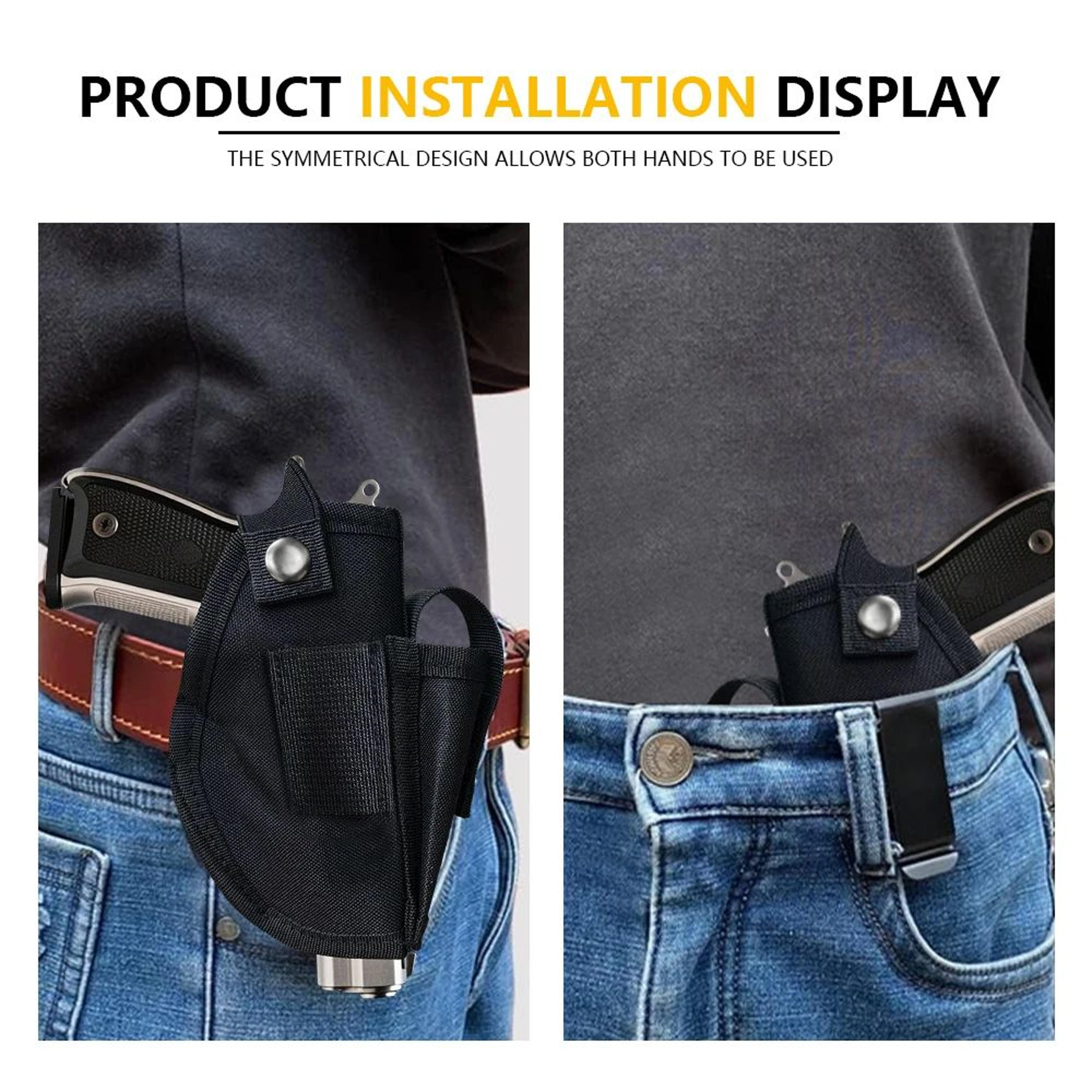Universal MOLLE Pistol Holster With Magazine Pouch Adjustable Tactical Gun Holster Right Or Left Ha 4
