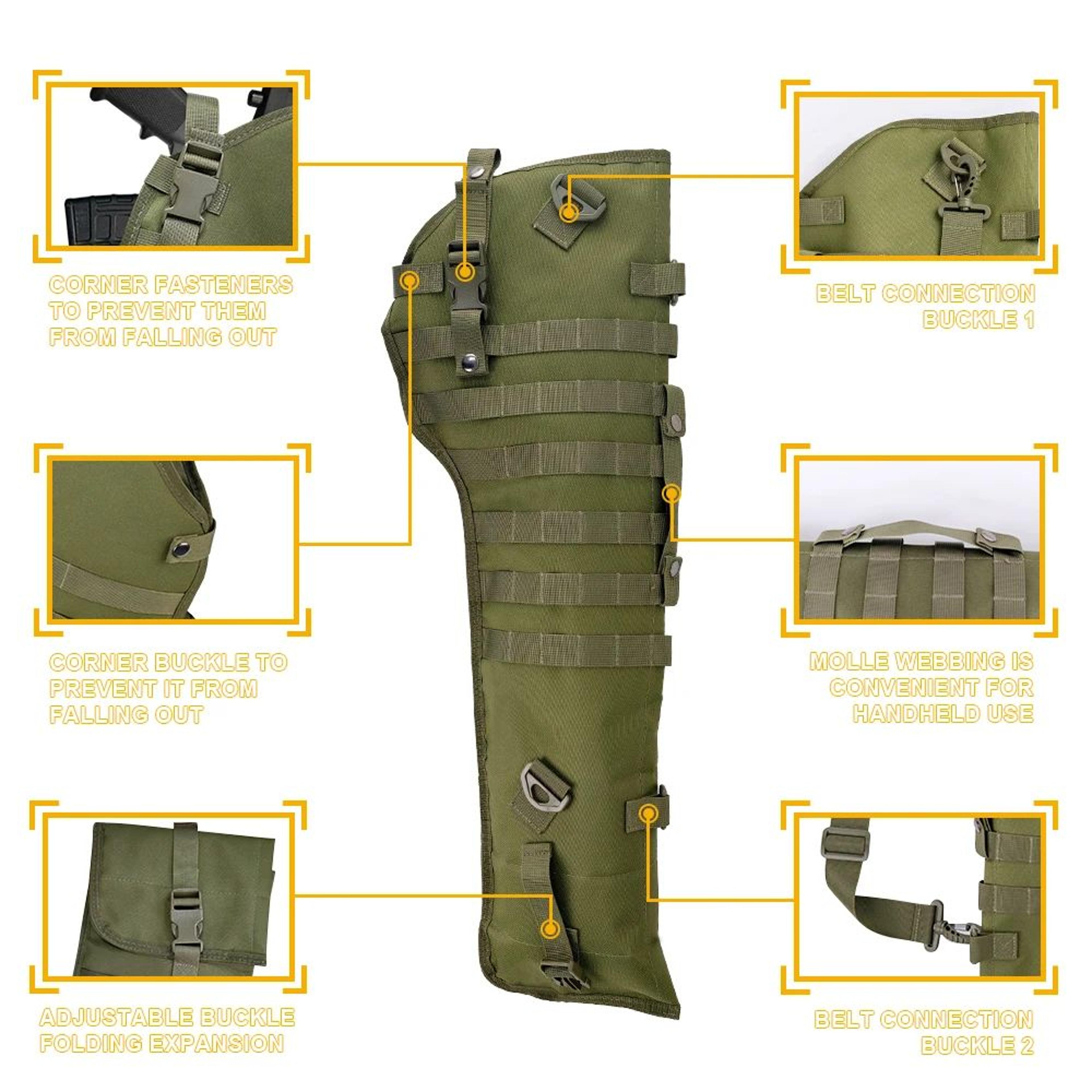 34 Inch Tactical Rifle Scabbard MOLLE Shoulder Carry Case For Hunting And Airsoft 4