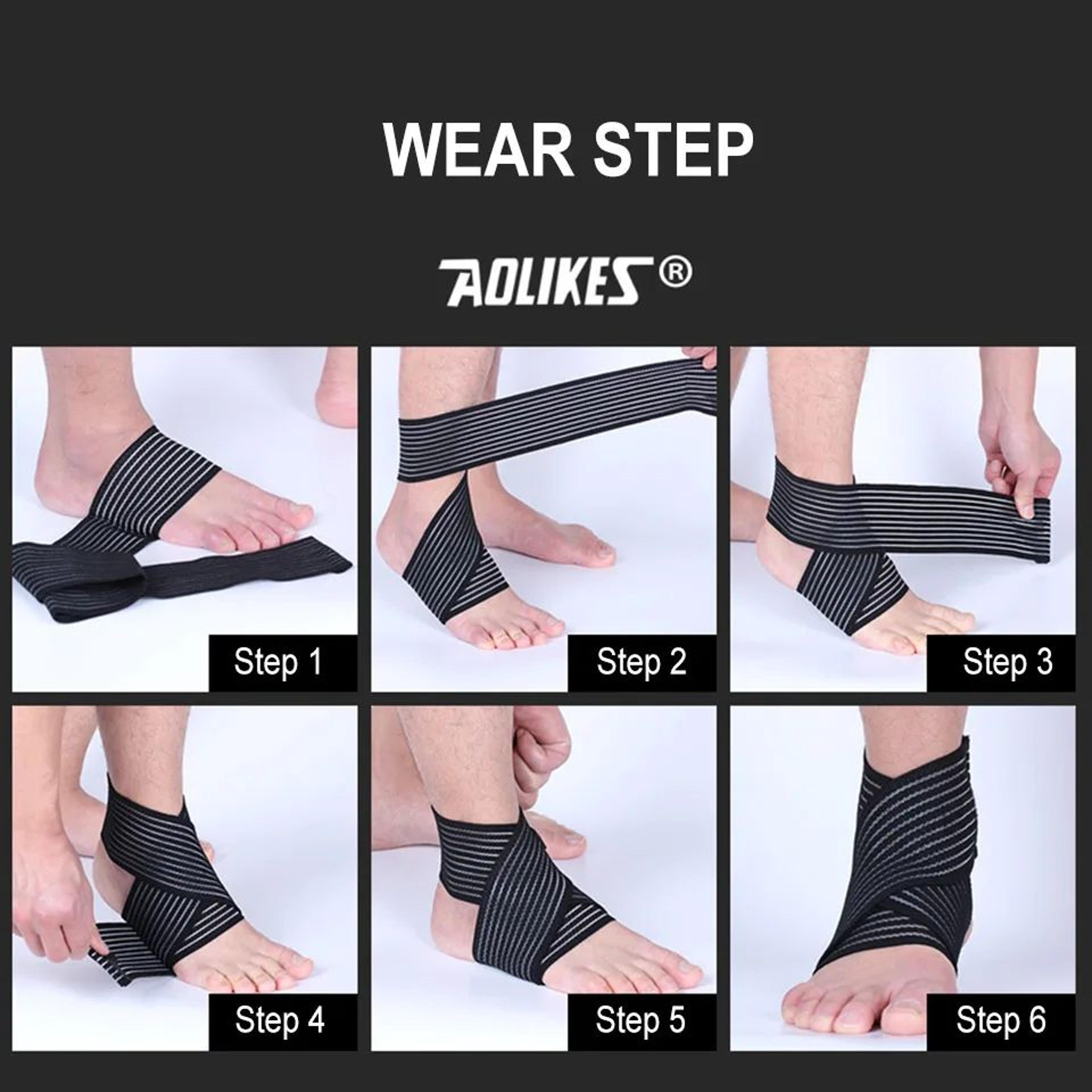 AOLIKES Elastic Ankle Support Wrap Compression Ankle Brace For Sports Gym And Recovery 5