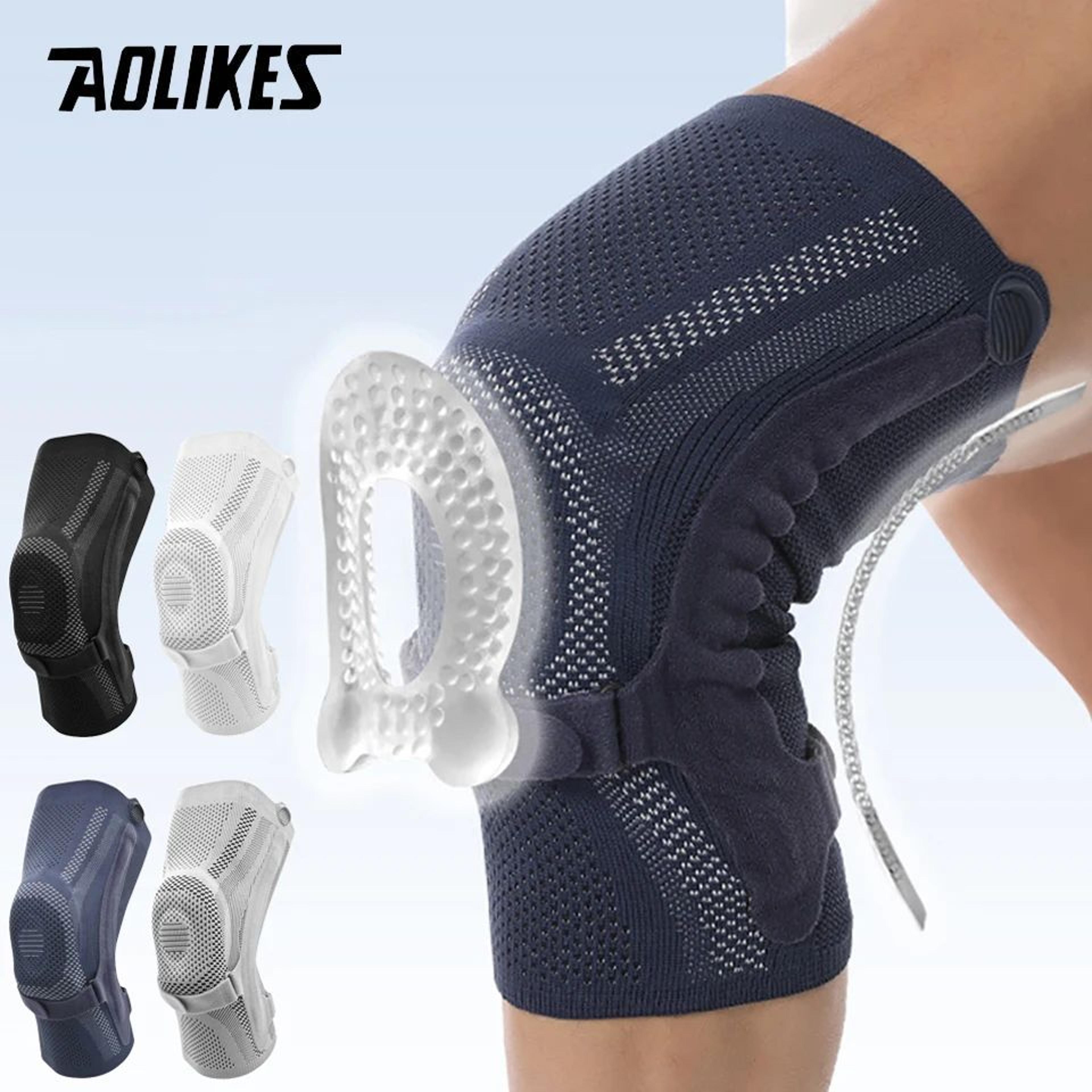 aolikes knee brace with patella support and side stabilizers knee compression sleeve for running and sports