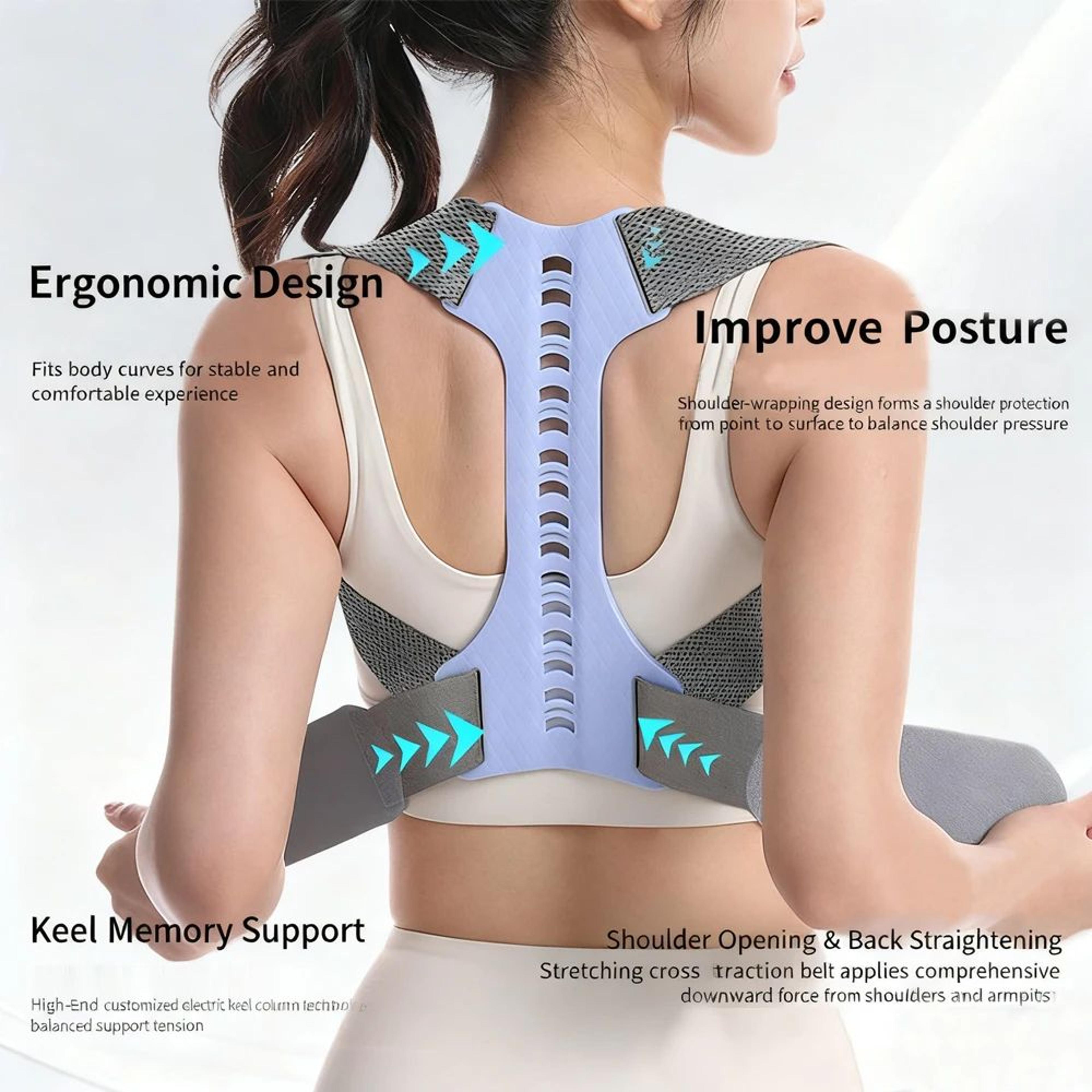 AlignEase Posture Corrector Back Brace For Men  Women Adjustable Back Support Brace For Neck And Sh 0