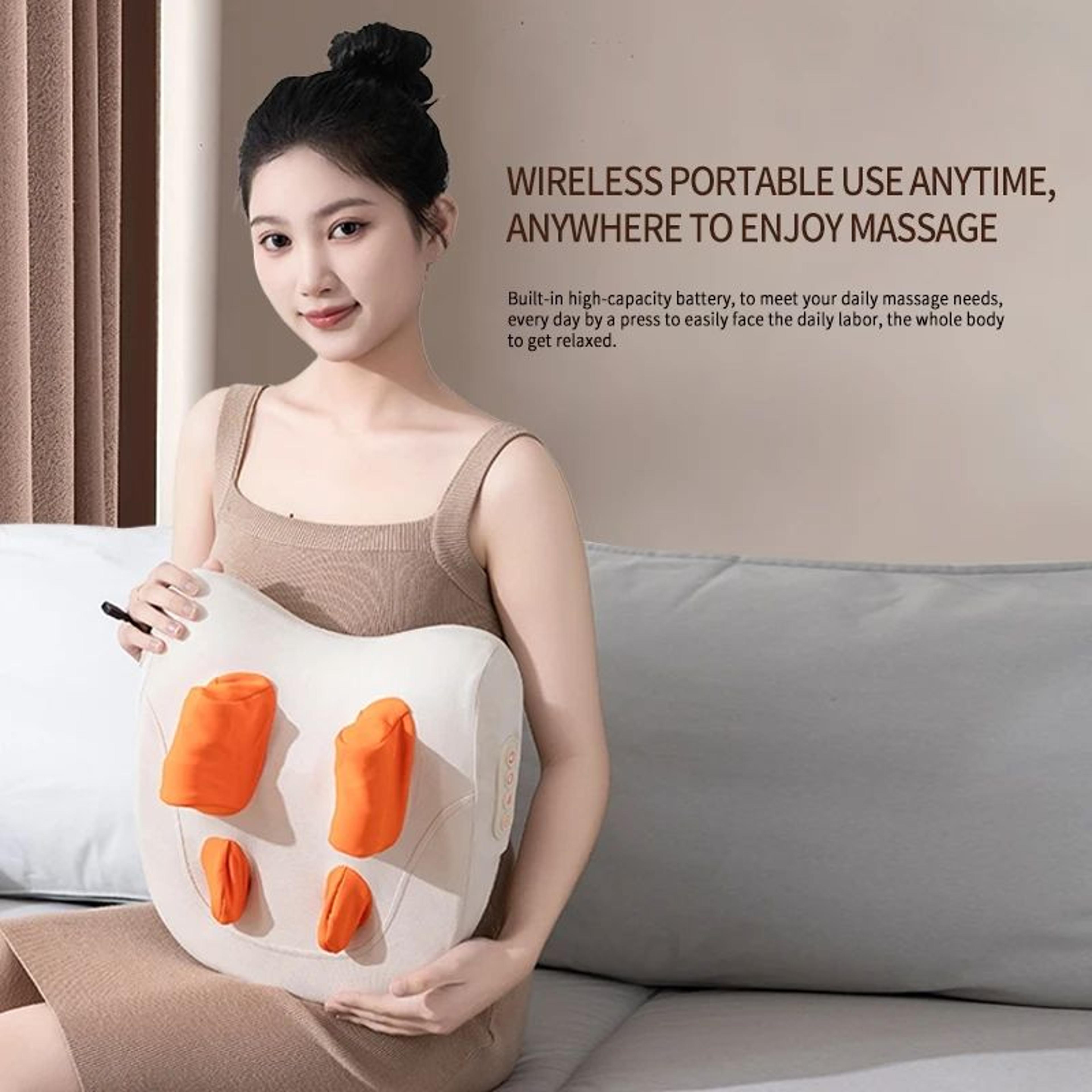 Cordless Shiatsu Neck Massager With Heat 3D Kneading Massage Pillow For Neck Shoulders Back  Legs 4